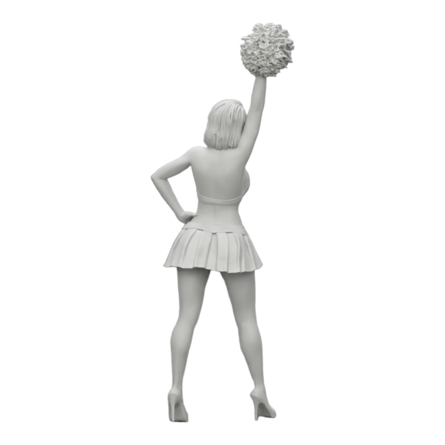 Diorama modelářství produktová fotografie 0: Mladá dívka/ Cheerleader s pompony při povzbuzování (Ref č. A3)