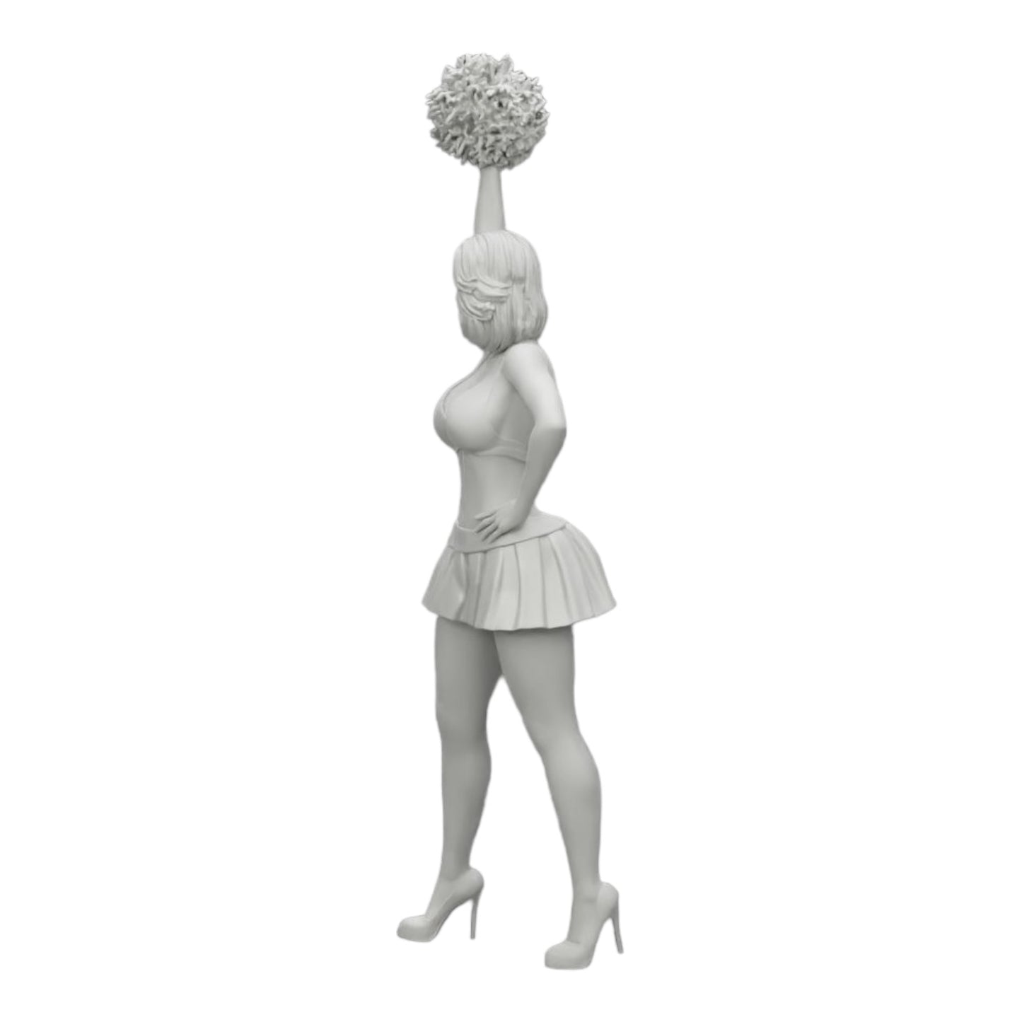 Diorama modelářství produktová fotografie 0: Mladá dívka/ Cheerleader s pompony při povzbuzování (Ref č. A3)