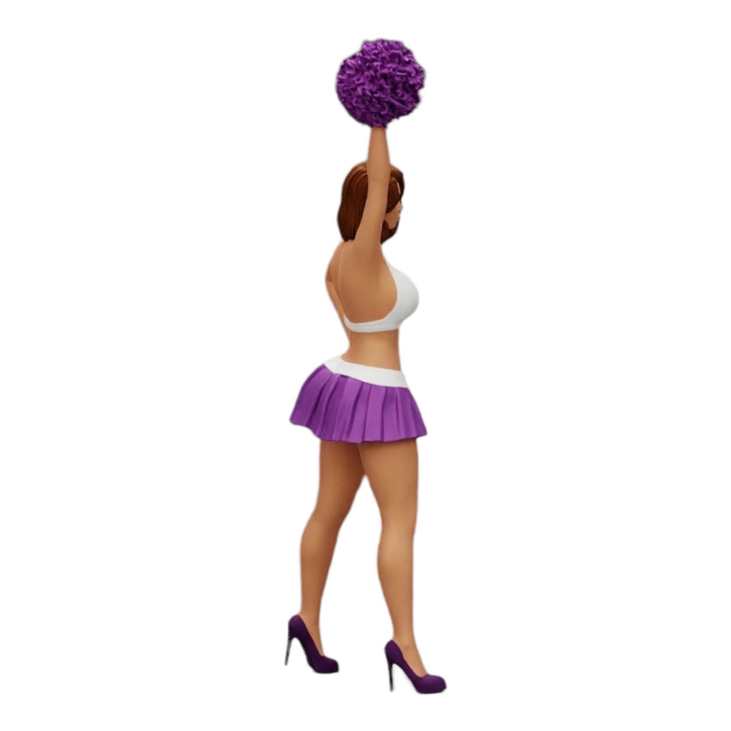 Diorama modelářství produktová fotografie 0: Mladá dívka/ Cheerleader s pompony při povzbuzování (Ref č. A3)