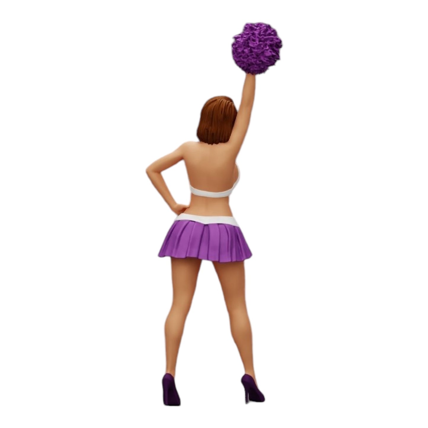 Diorama modelářství produktová fotografie 0: Mladá dívka/ Cheerleader s pompony při povzbuzování (Ref č. A3)