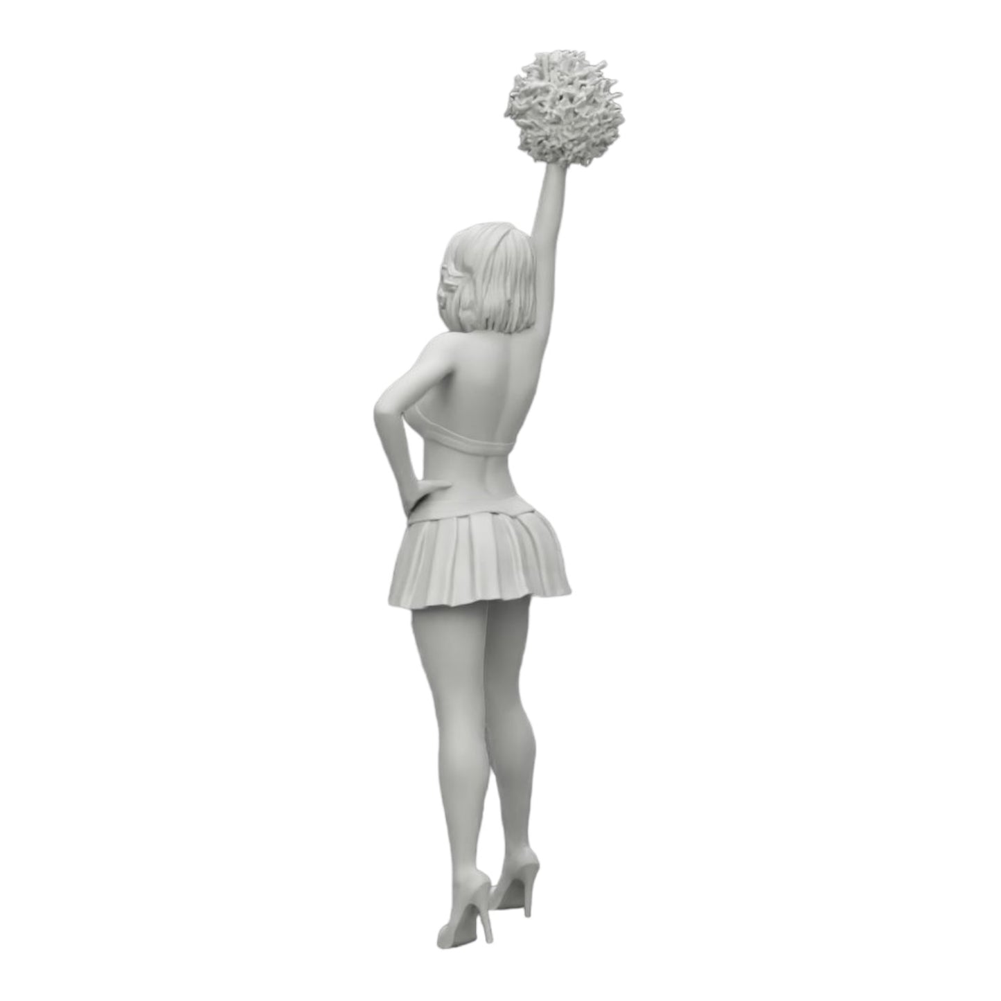 Diorama modelářství produktová fotografie 0: Mladá dívka/ Cheerleader s pompony při povzbuzování (Ref č. A3)