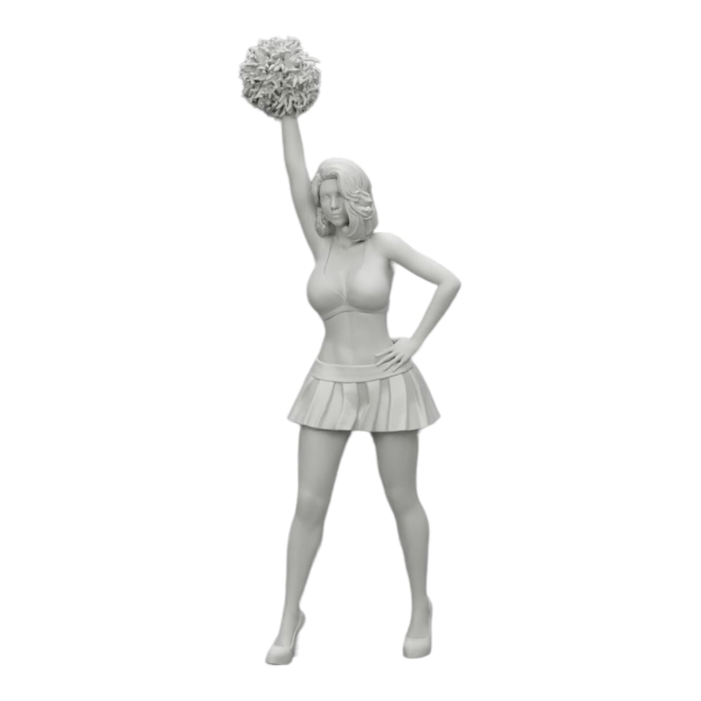 Diorama modelářství produktová fotografie 0: Mladá dívka/ Cheerleader s pompony při povzbuzování (Ref č. A3)
