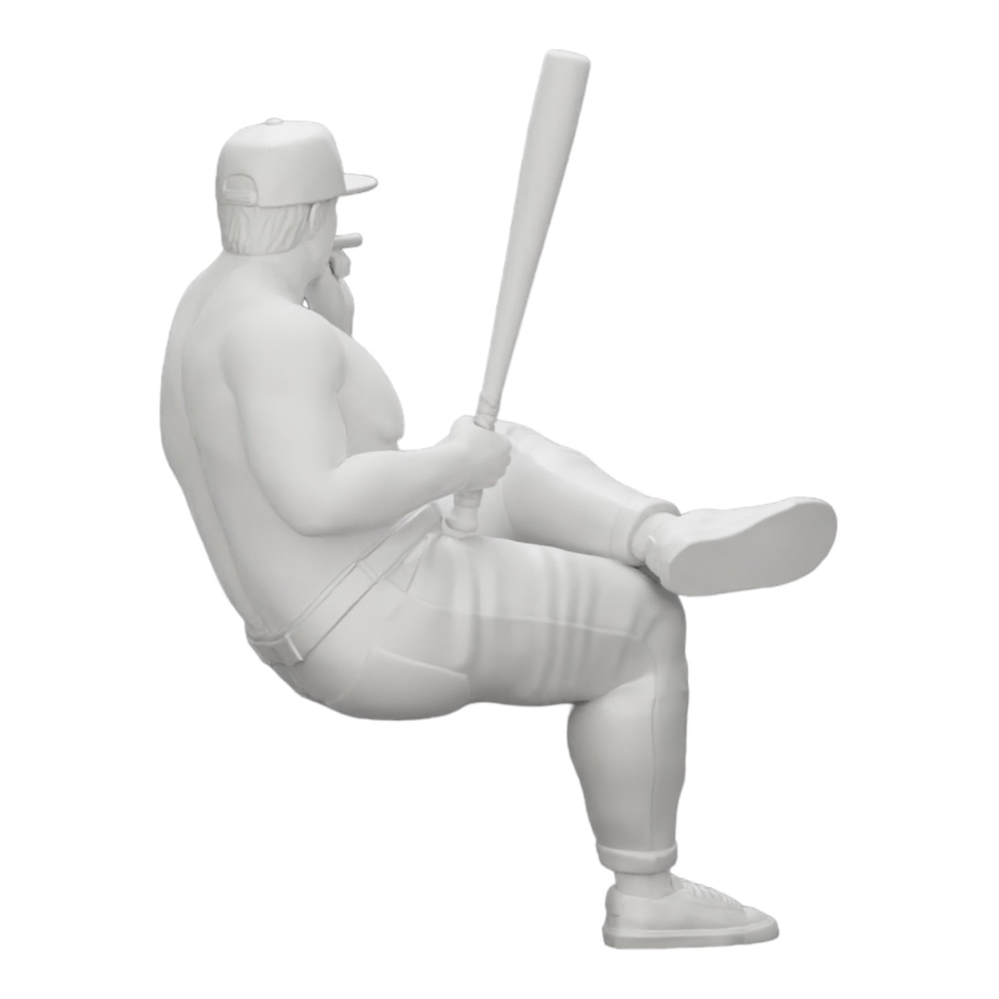 Diorama modelářství produktová fotografie 0: Sedící gangster s čepicí a baseballovou pálkou kouří (Ref č. A4)