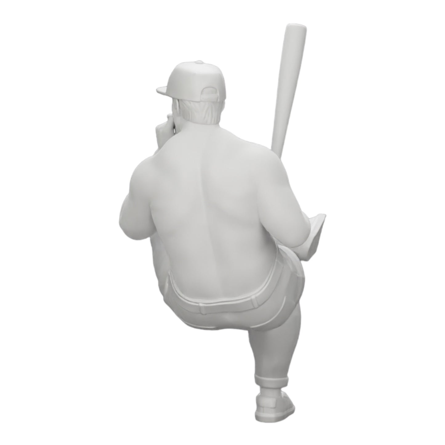 Diorama modelářství produktová fotografie 0: Sedící gangster s čepicí a baseballovou pálkou kouří (Ref č. A4)