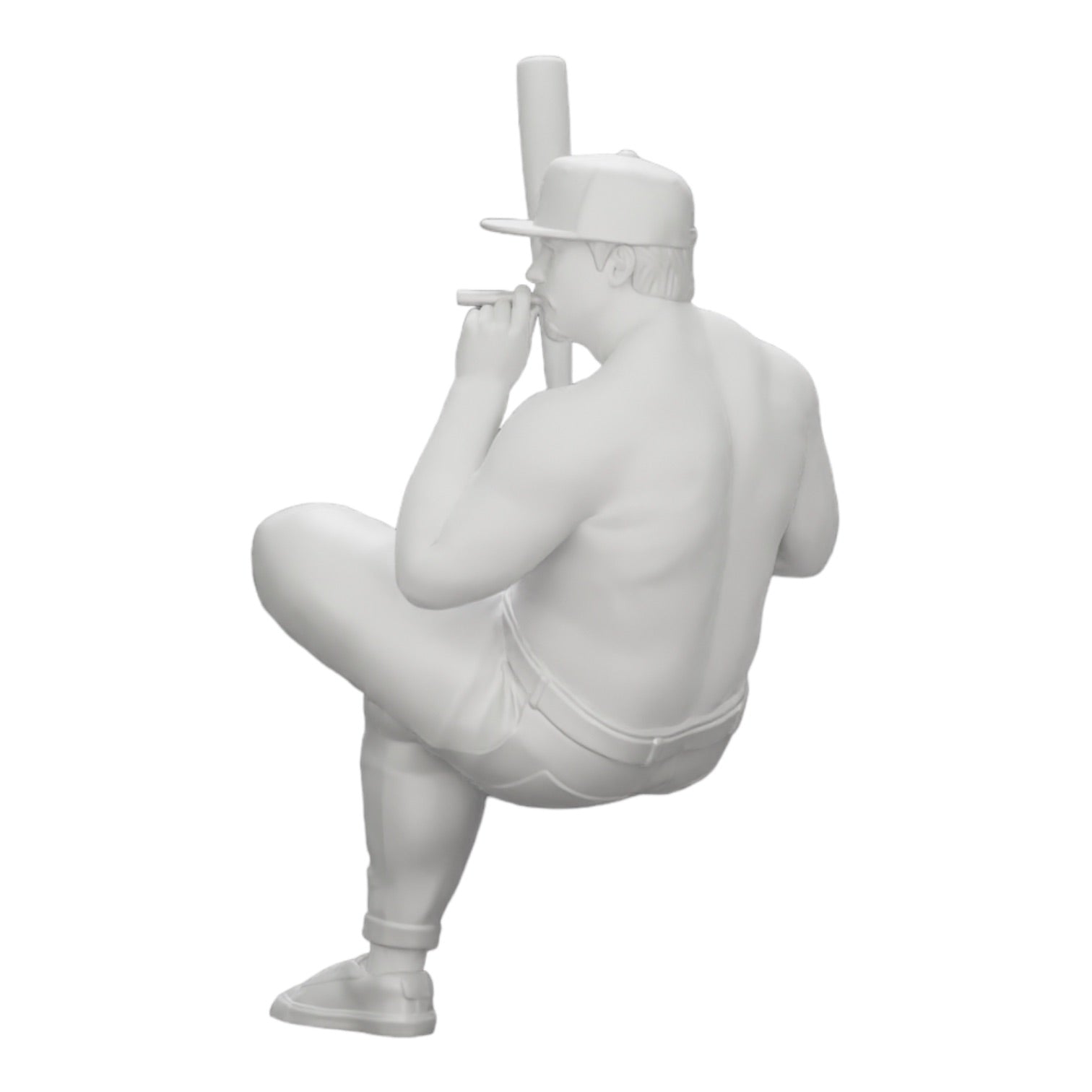 Model dioramowy, zdjęcie produktu 0: Siedzący gangster w czapce z kijem baseballowym pali (Nr ref. A4)