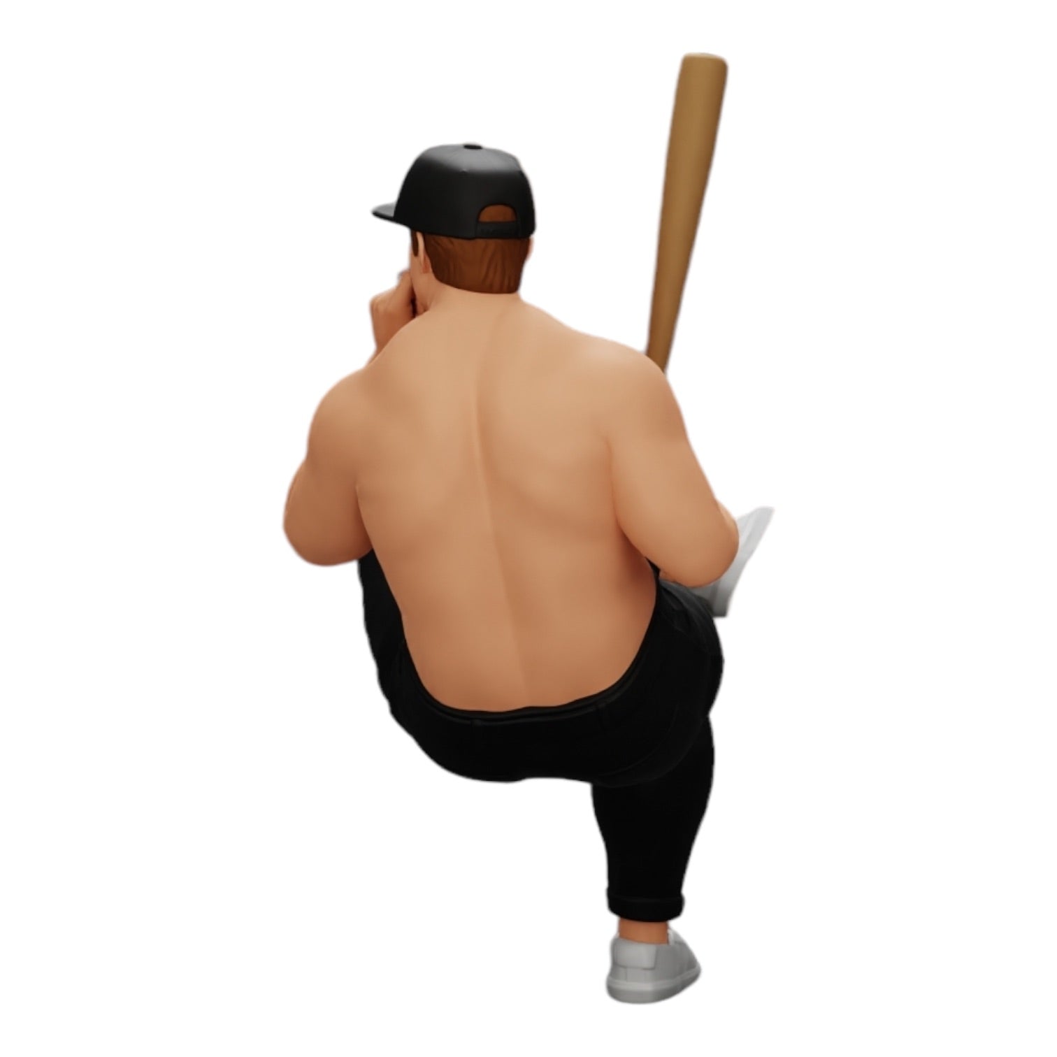 Model dioramowy, zdjęcie produktu 0: Siedzący gangster w czapce z kijem baseballowym pali (Nr ref. A4)