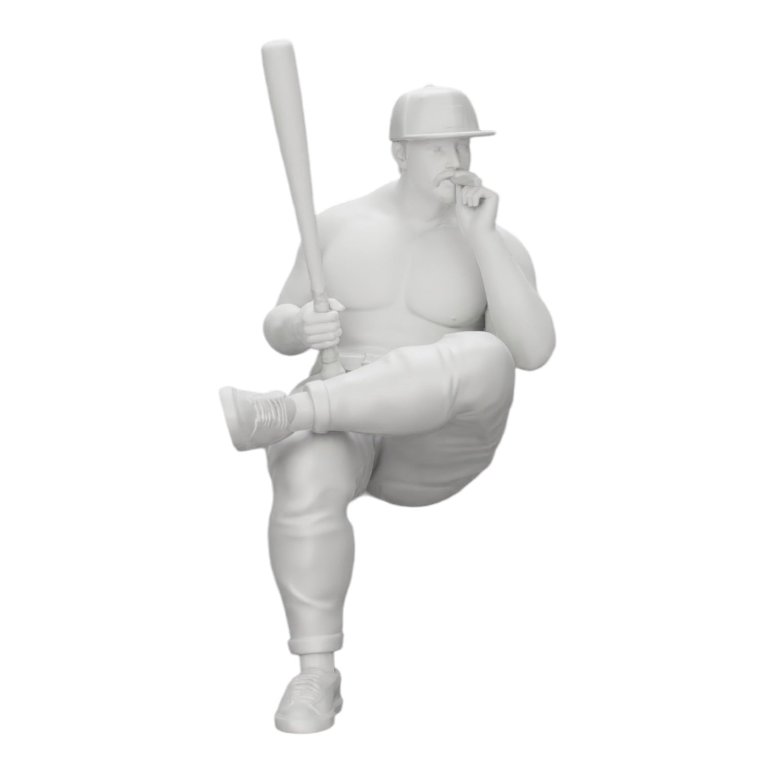 Model dioramowy, zdjęcie produktu 0: Siedzący gangster w czapce z kijem baseballowym pali (Nr ref. A4)