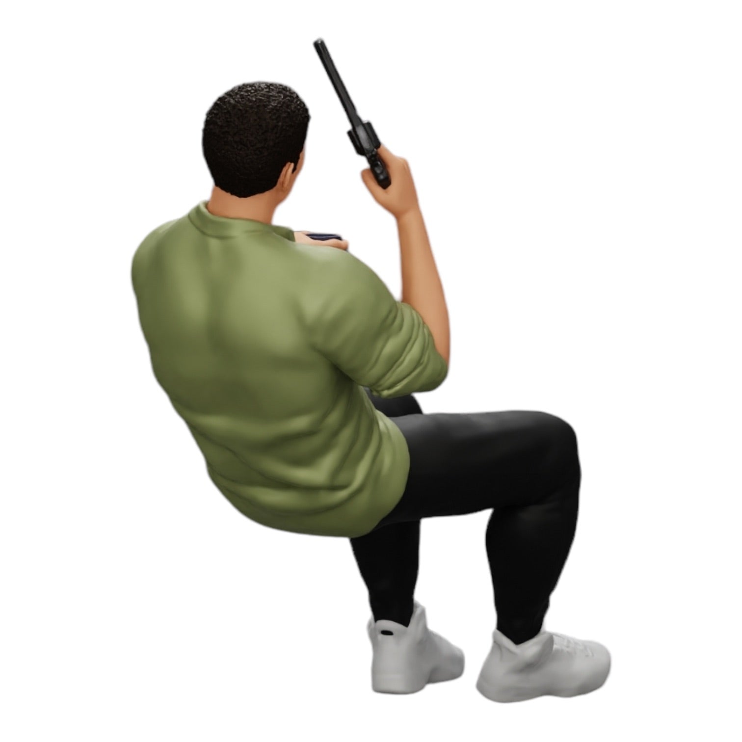 Diorama Modellbau Produktfoto 0: Sitzender Gangster mit Glas Whiskey und Waffe am Pokertisch (Ref Nr. A5)