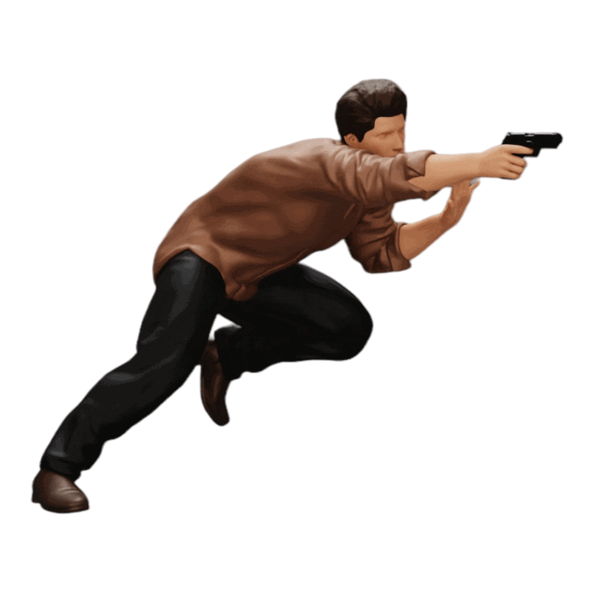 Diorama Modellbau Produktfoto 0: Gangster schießt mit Waffe aus Auto (Ref Nr. A6)