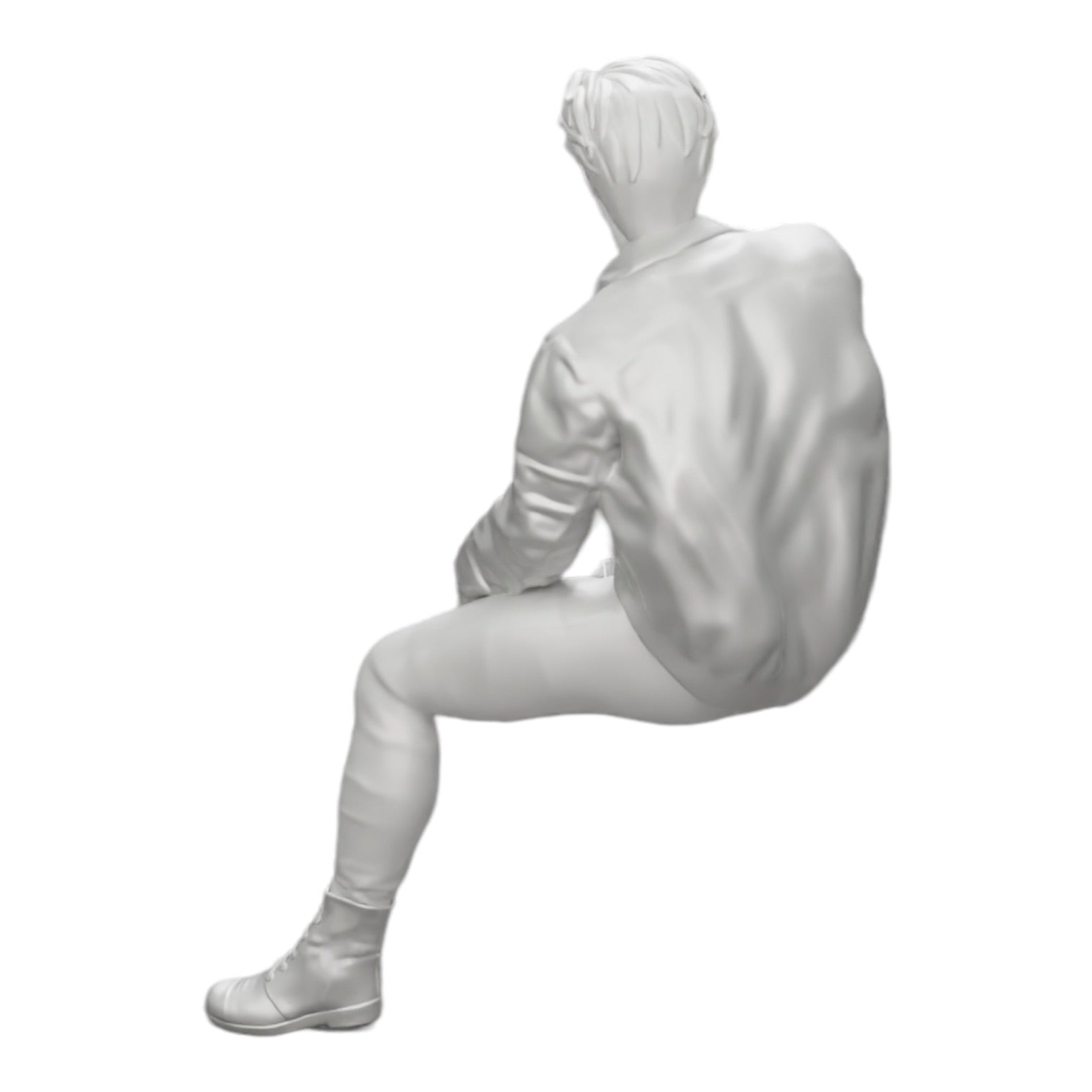 Diorama Modellbau Produktfoto 0: Attraktiver, verträumter junger Mann in Lederjacke sitzt (Ref Nr. A7)