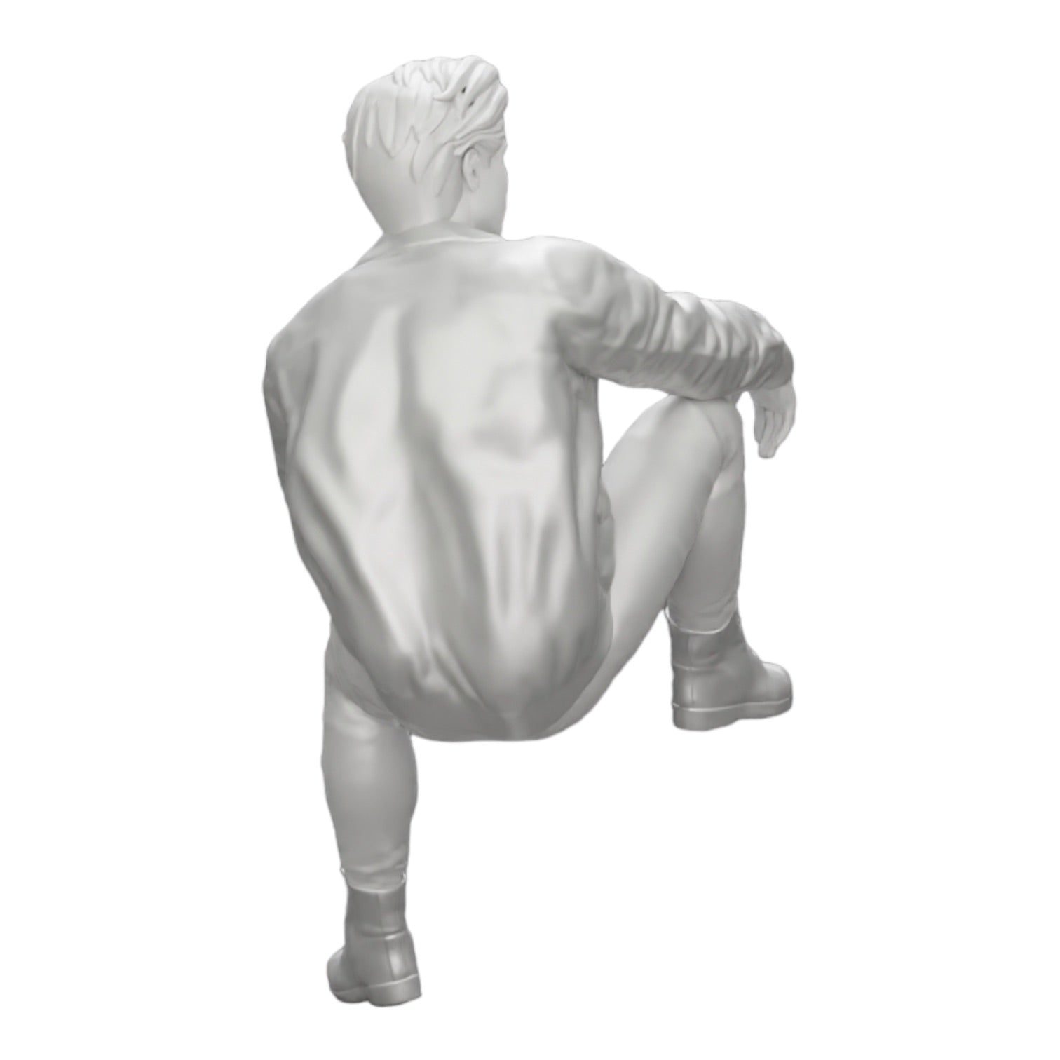 Diorama Modellbau Produktfoto 0: Attraktiver, verträumter junger Mann in Lederjacke sitzt (Ref Nr. A7)