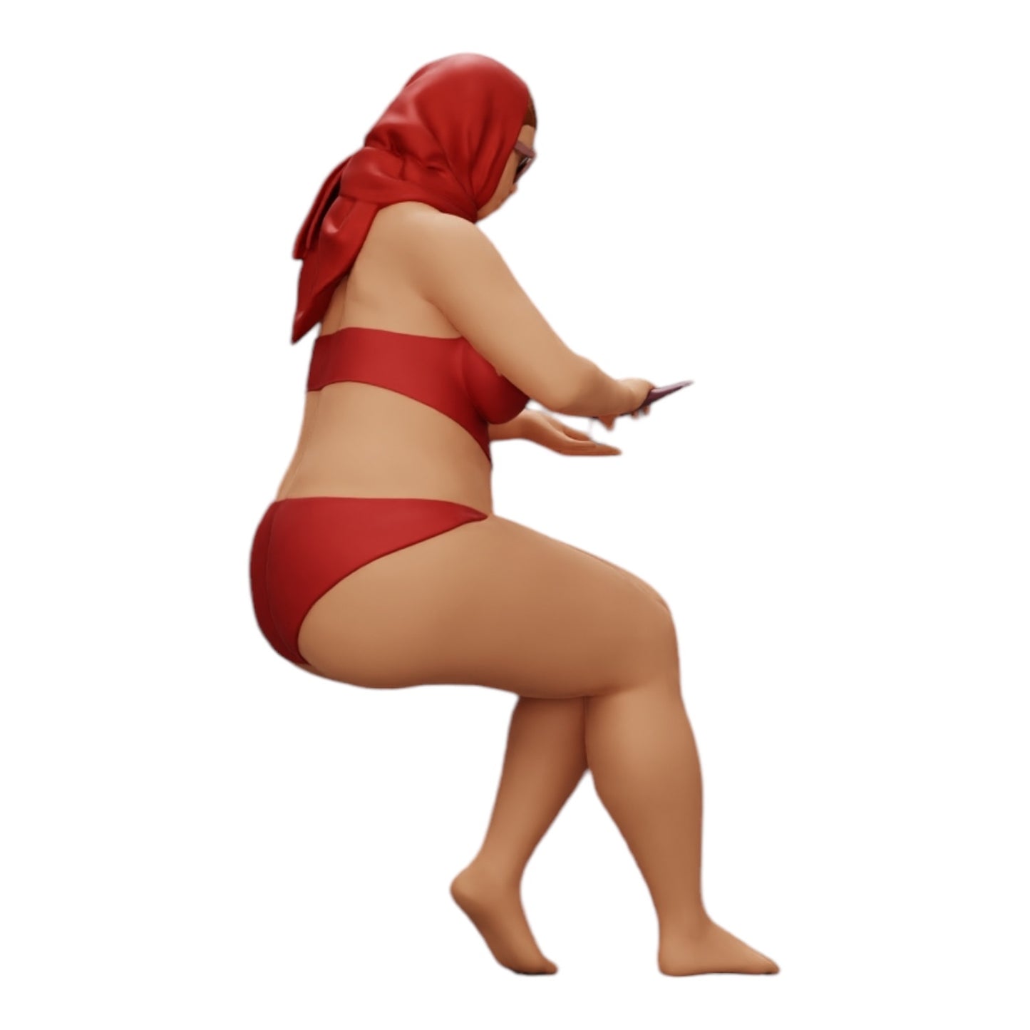 Diorama modelářství produktová fotografie 0: Sexy žena v bikinách a slunečních brýlích s opalovacím krémem na pláži (Ref č. A9)