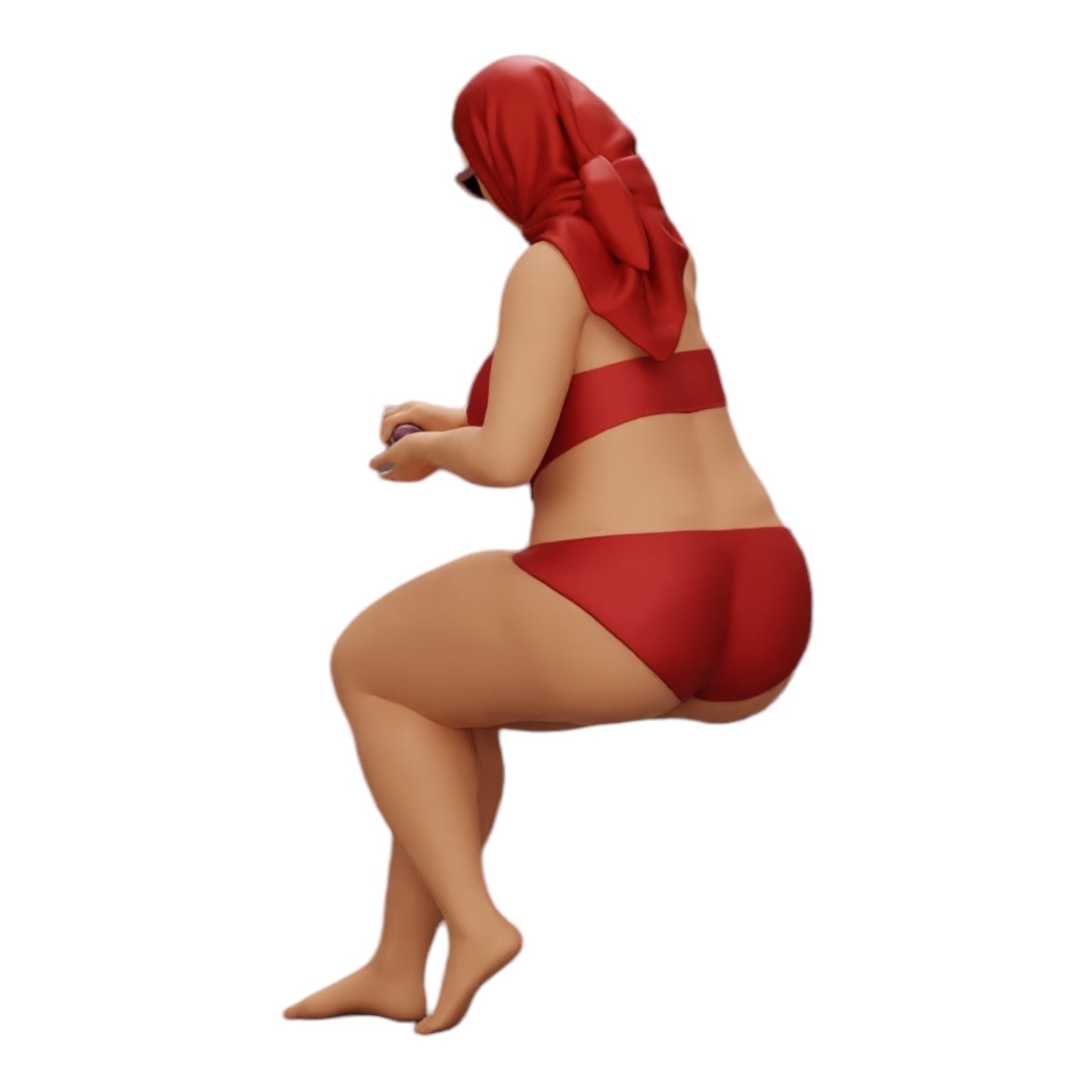 Diorama modelářství produktová fotografie 0: Sexy žena v bikinách a slunečních brýlích s opalovacím krémem na pláži (Ref č. A9)