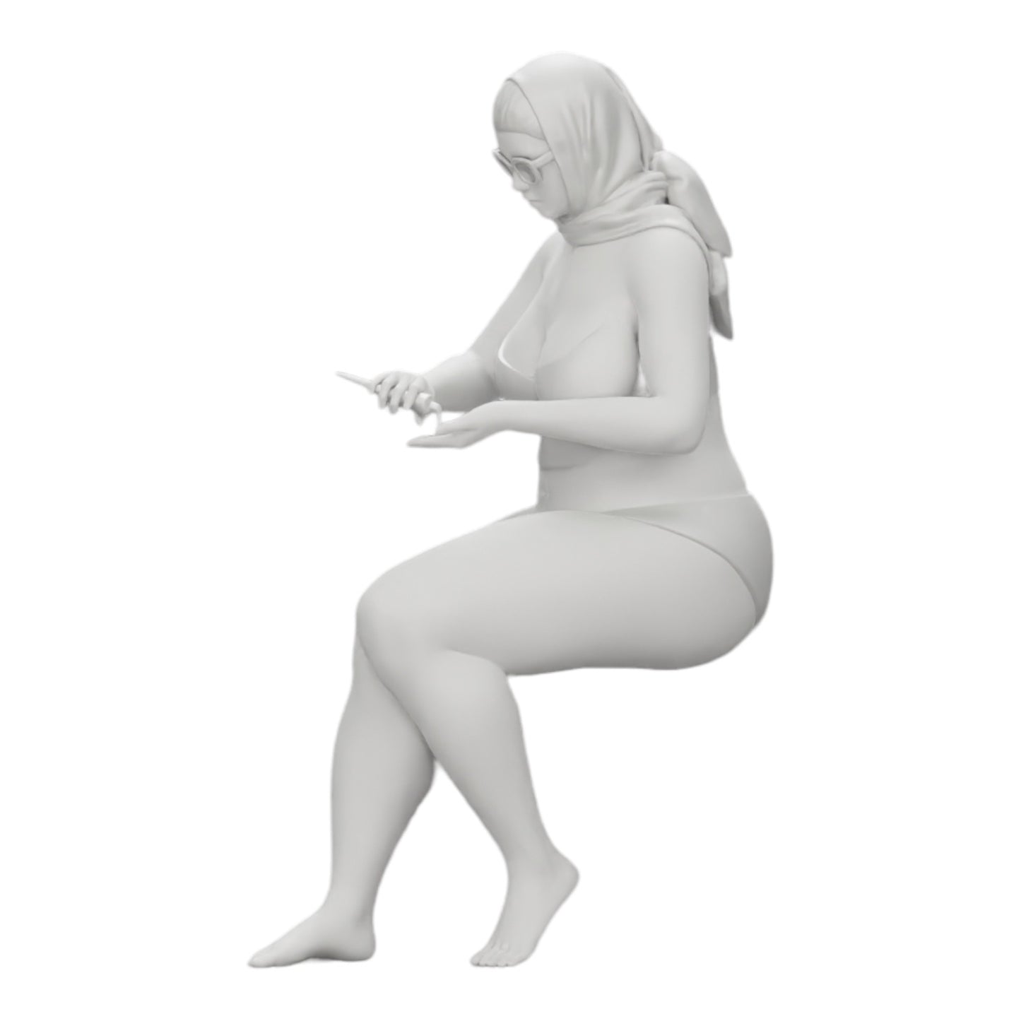 Diorama modelářství produktová fotografie 0: Sexy žena v bikinách a slunečních brýlích s opalovacím krémem na pláži (Ref č. A9)