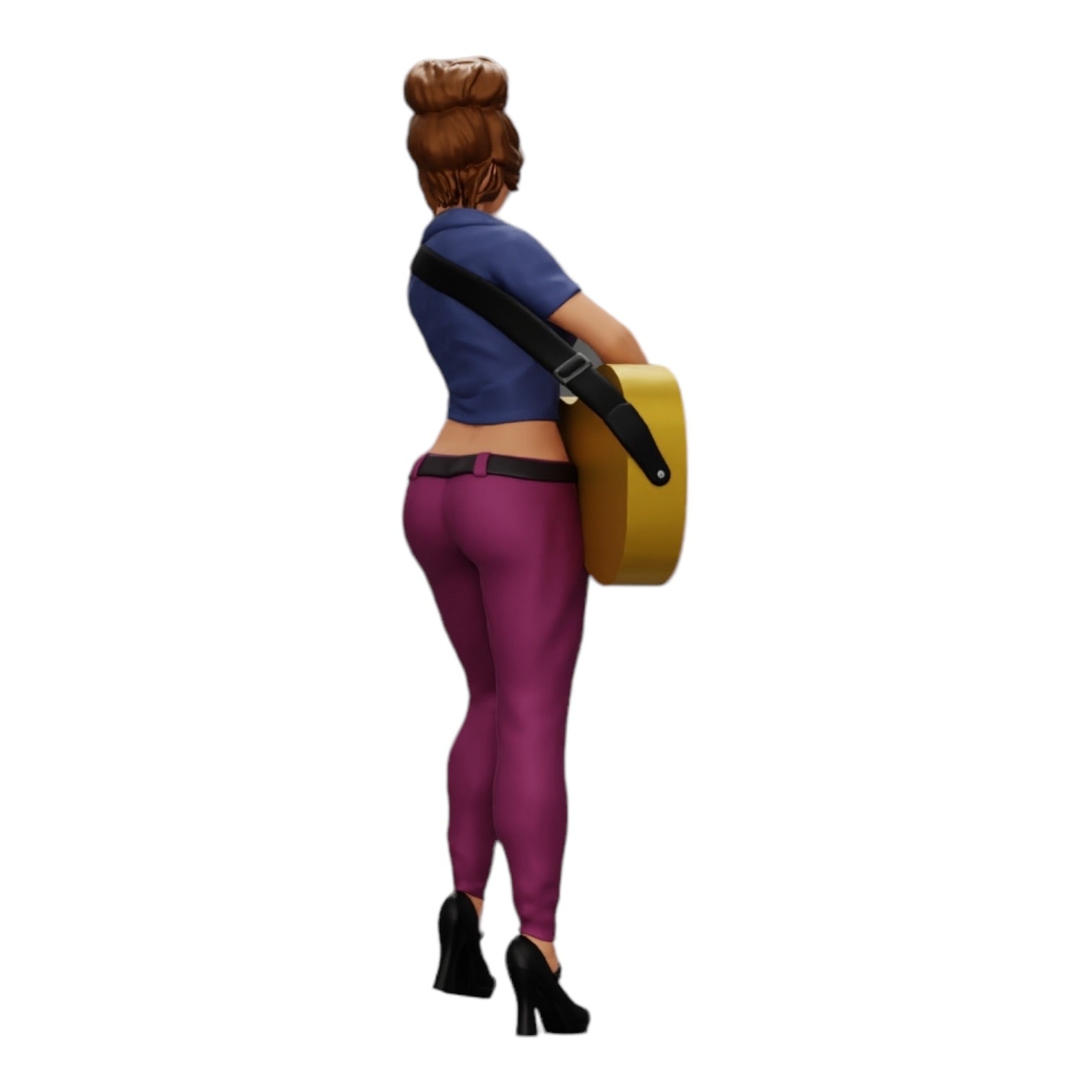 Diorama model building product photo 0: Young woman/musician on stage playing acoustic guitar (Ref No. A13)