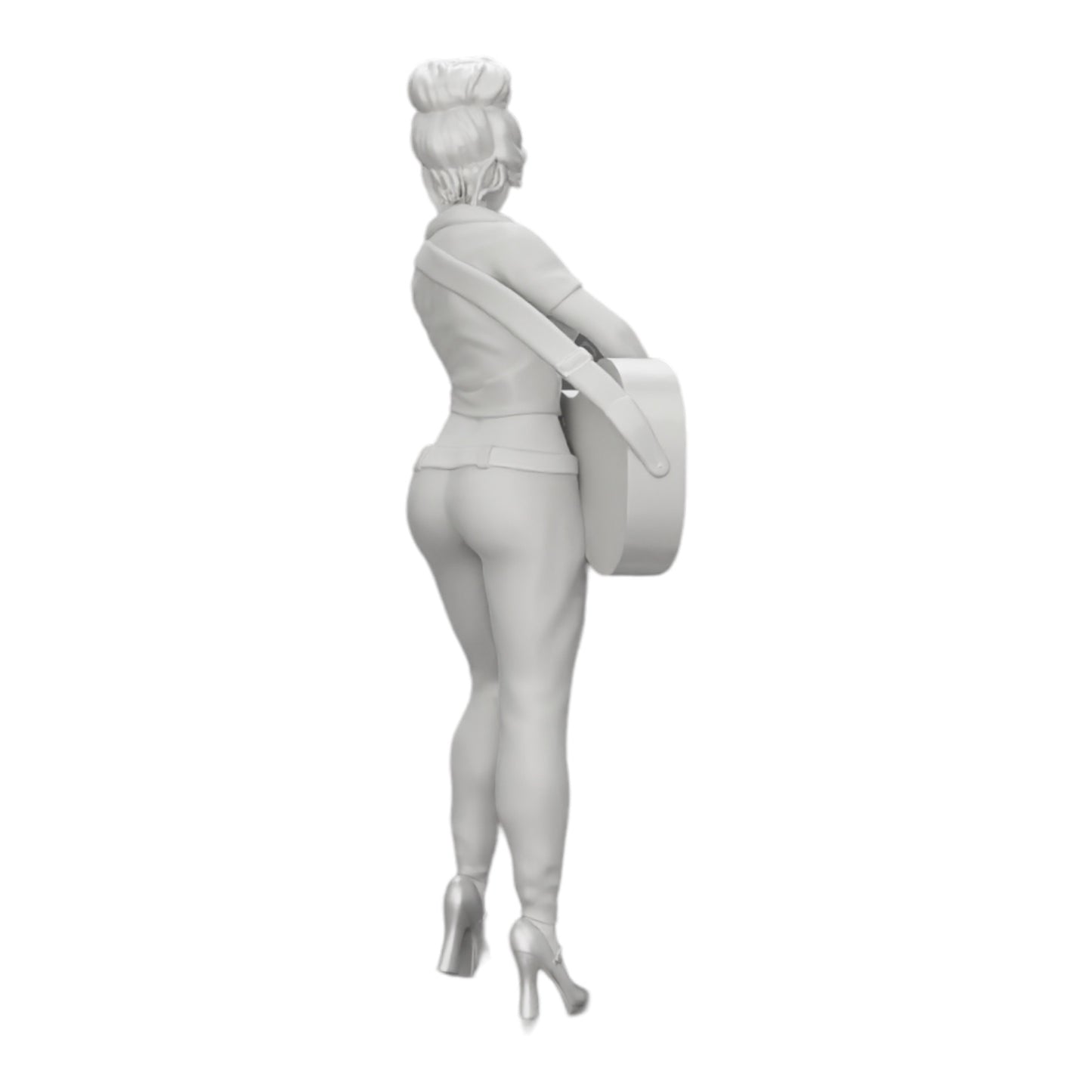 Diorama modelářství produktová fotografie 0: Mladá žena/ hudebnice na pódiu hraje na akustickou kytaru (Ref č. A13)
