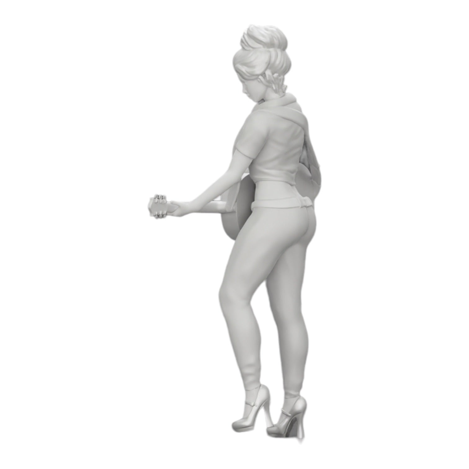 Diorama model building product photo 0: Young woman/musician on stage playing acoustic guitar (Ref No. A13)