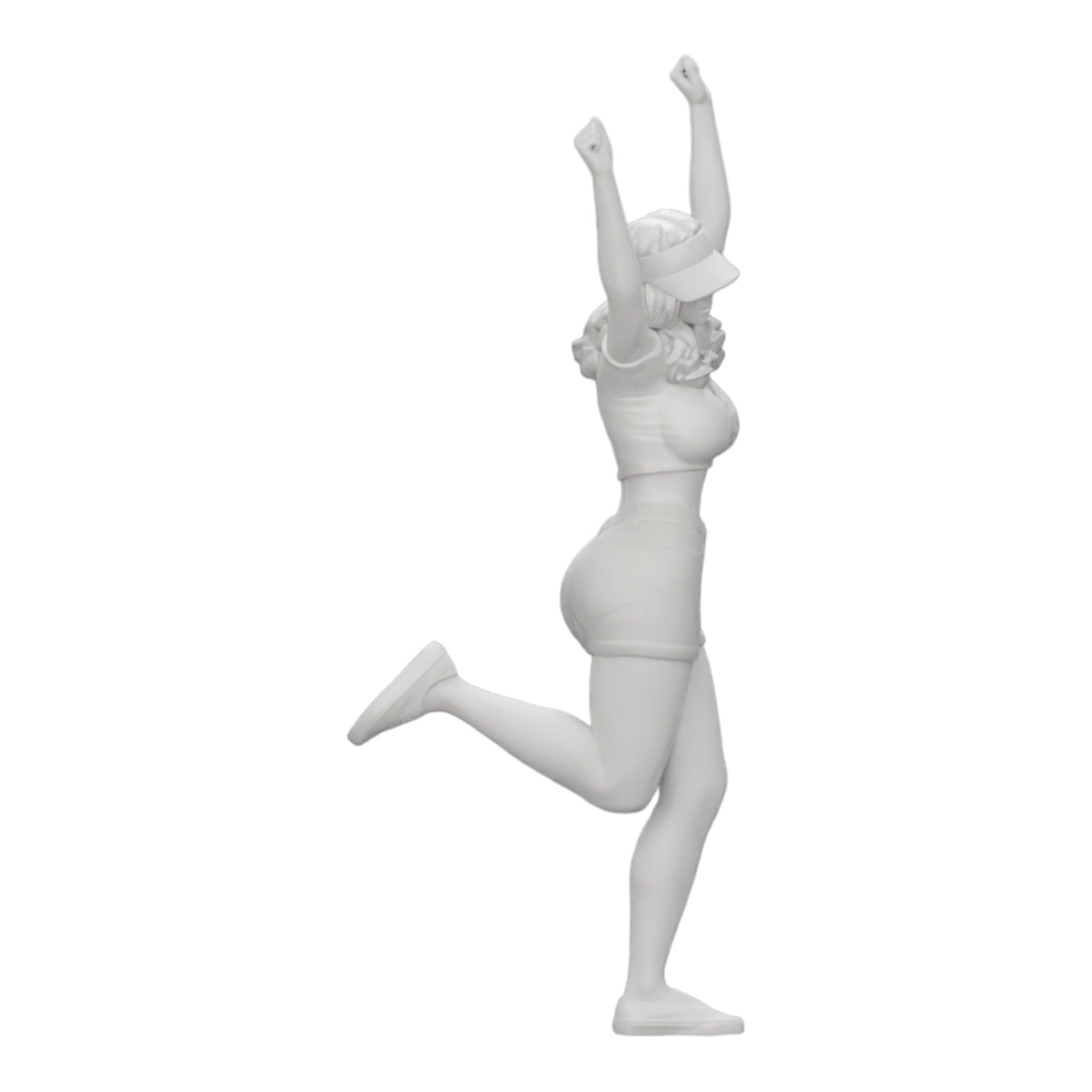 Diorama model building product photo 0: Happy girl in mini shirt and tennis cap cheering (Ref No. A14)