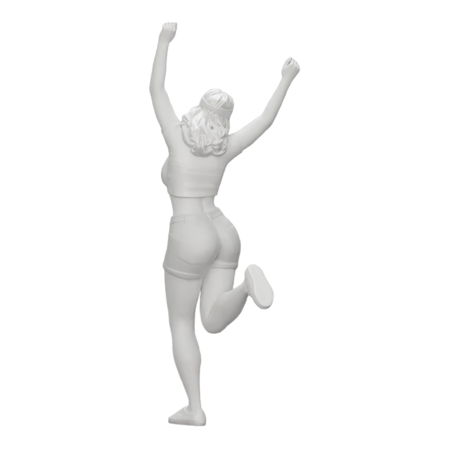 Diorama model building product photo 0: Happy girl in mini shirt and tennis cap cheering (Ref No. A14)