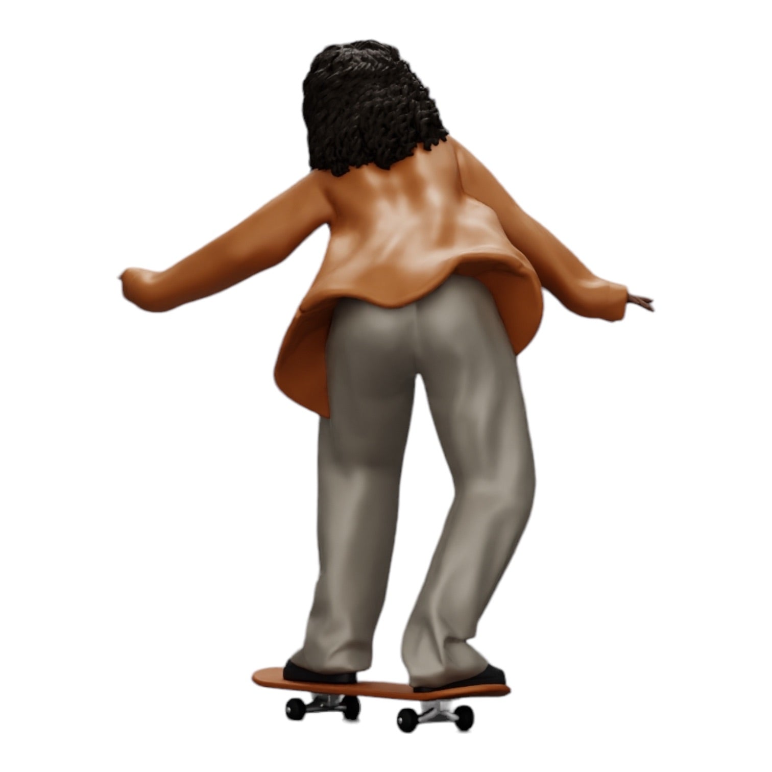 Diorama model building product photo 0: Girl with curly hair riding a skateboard (Ref No. A16)