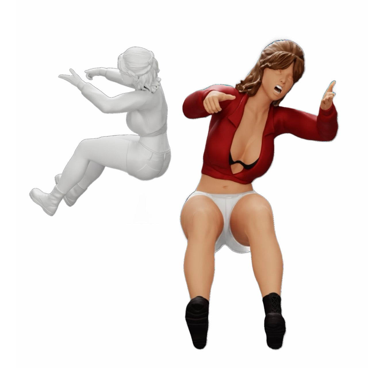 Diorama Modellbau Produktfoto 0: Wütende junge Frau im Minishirt schreit aus dem Auto (Ref Nr. A17)