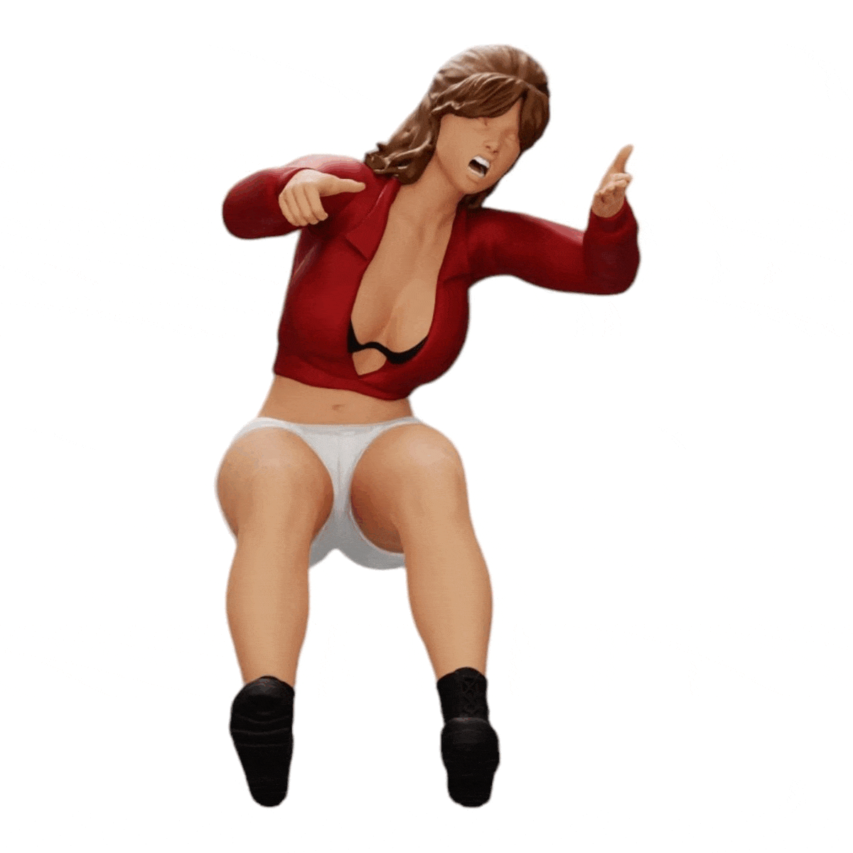 Diorama Modellbau Produktfoto 0: Wütende junge Frau im Minishirt schreit aus dem Auto (Ref Nr. A17)