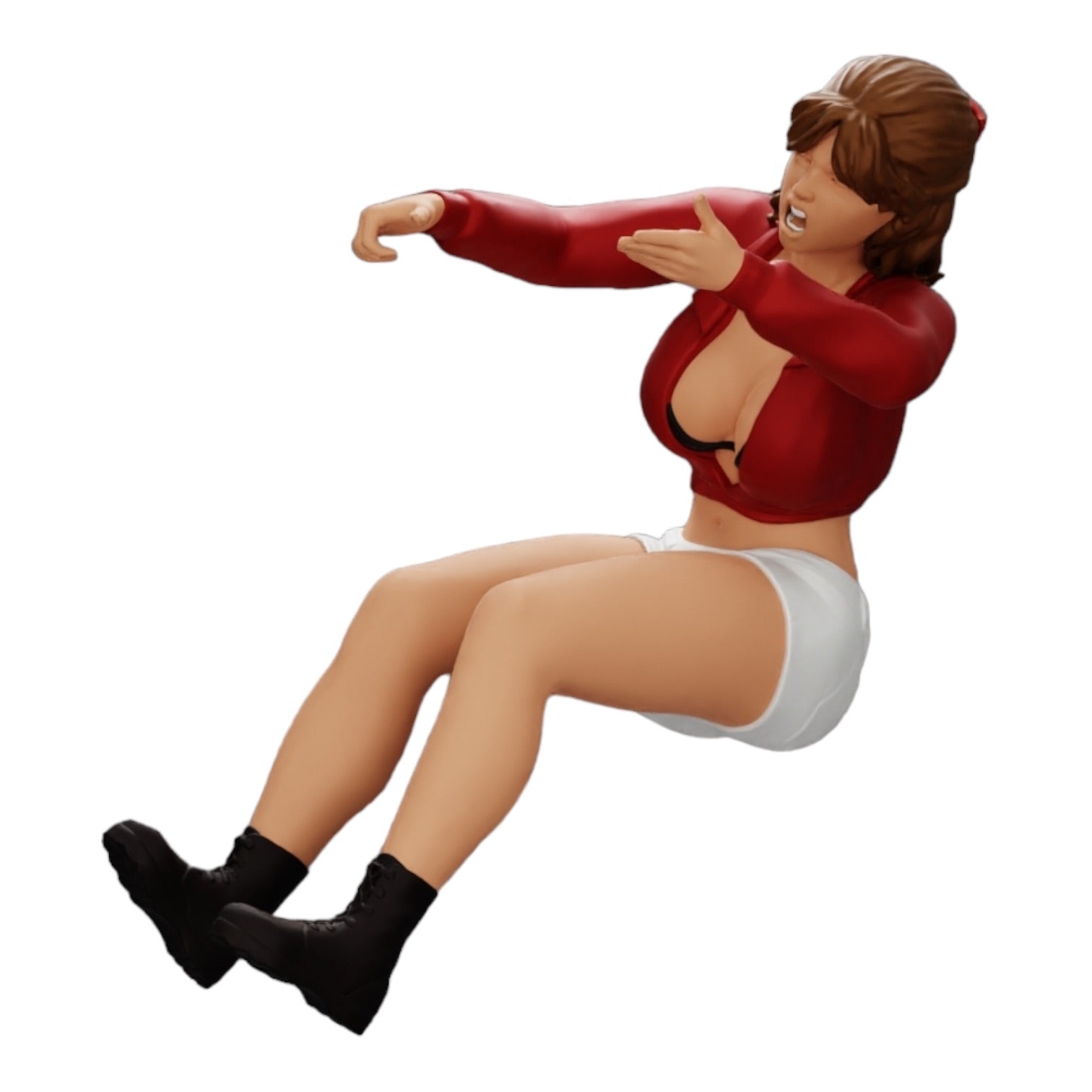 Diorama Modellbau Produktfoto 0: Wütende junge Frau im Minishirt schreit aus dem Auto (Ref Nr. A17)