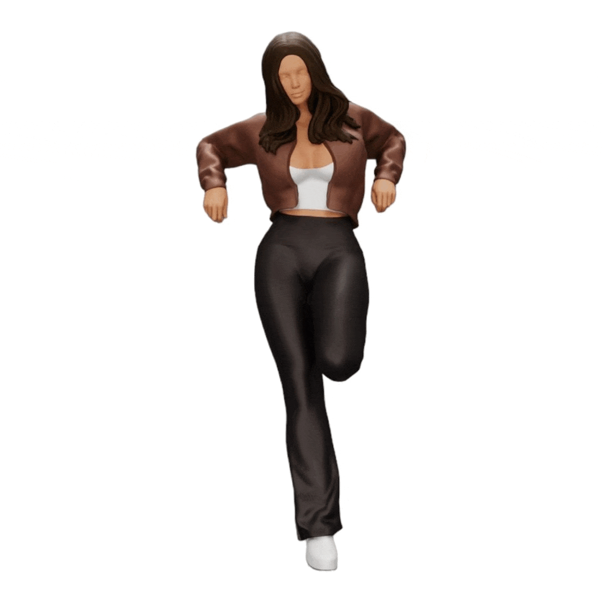 Diorama model building product photo 0: Girl in a mini jacket leaning against a car (Ref No. A18)