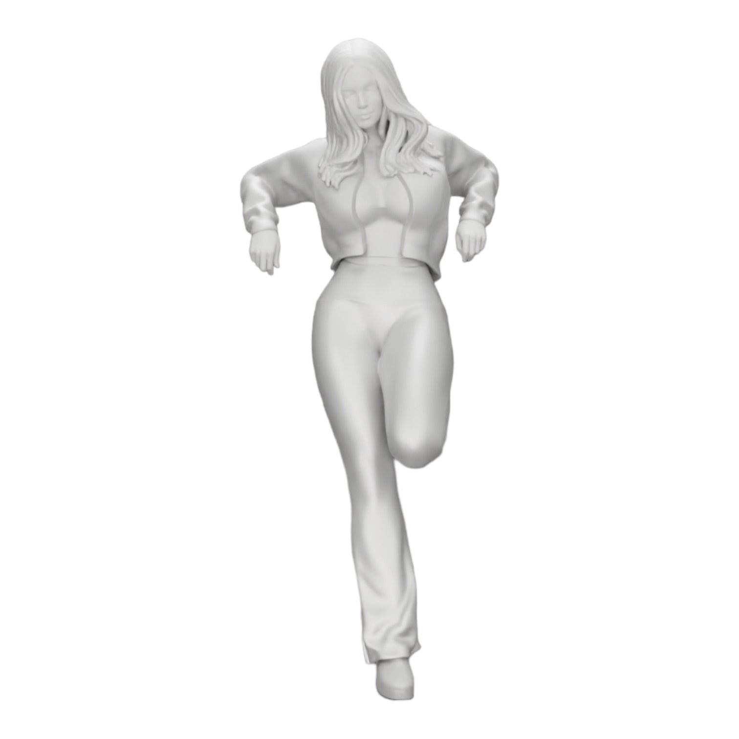 Diorama model building product photo 0: Girl in a mini jacket leaning against a car (Ref No. A18)
