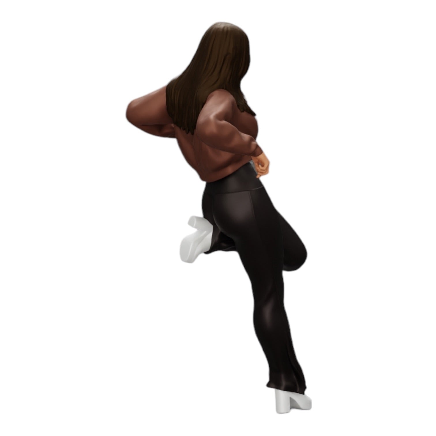 Diorama model building product photo 0: Girl in a mini jacket leaning against a car (Ref No. A18)