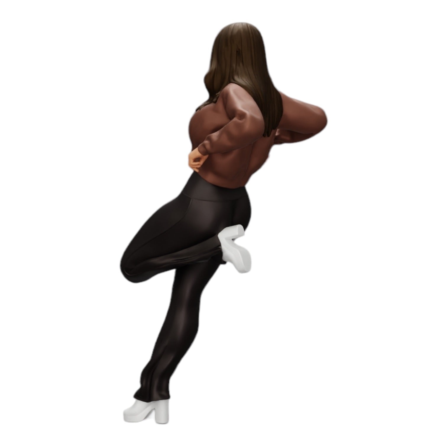 Diorama model building product photo 0: Girl in a mini jacket leaning against a car (Ref No. A18)