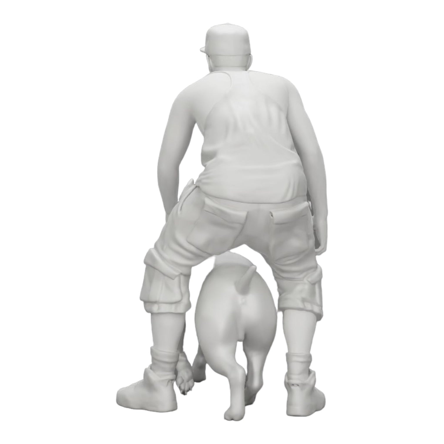 Diorama model building product photo 0: Gangster homie in cap with pitbull dog (Ref No. A22)