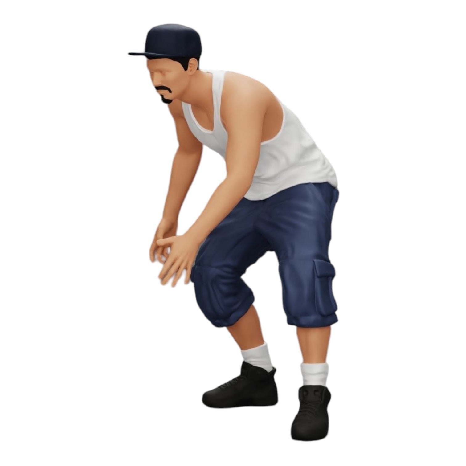 Diorama model building product photo 0: Gangster homie in cap with pitbull dog (Ref No. A22)