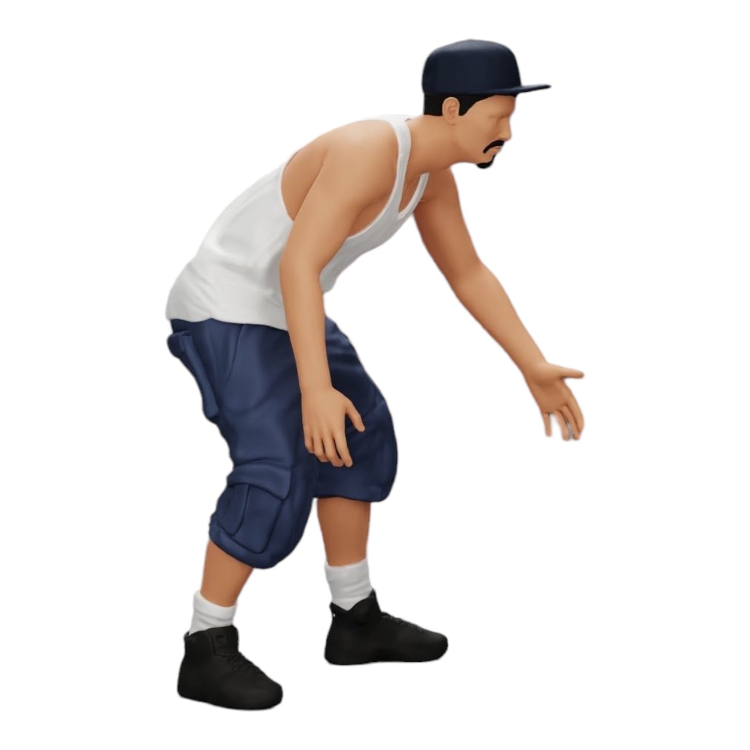 Diorama model building product photo 0: Gangster homie in cap with pitbull dog (Ref No. A22)