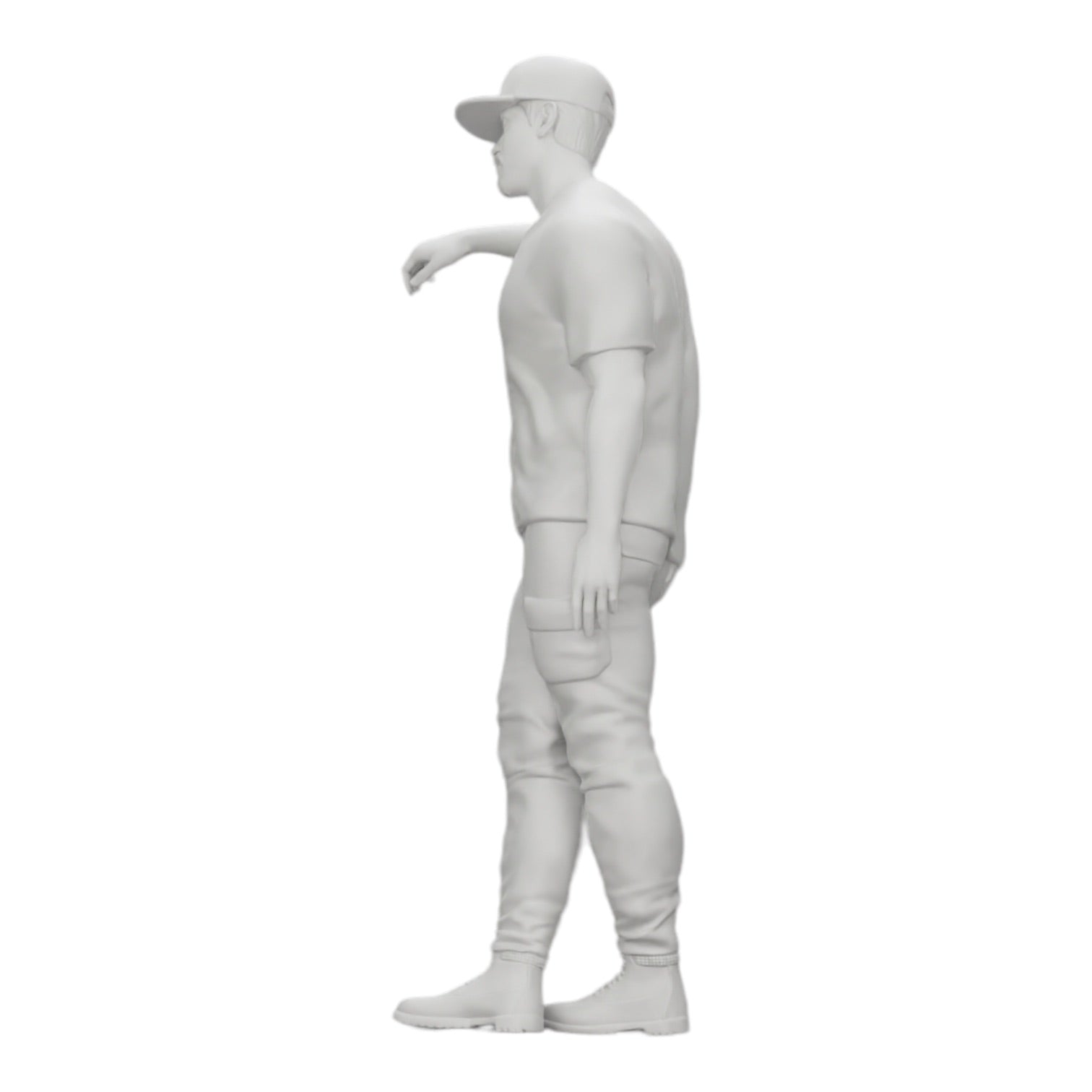 Diorama model building product photo 0: Gangster with hat leaning against wall (Ref No. A23)