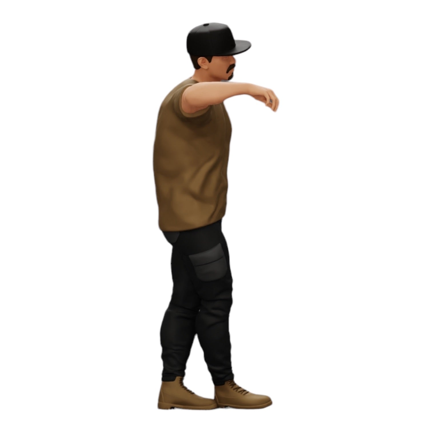 Diorama model building product photo 0: Gangster with hat leaning against wall (Ref No. A23)