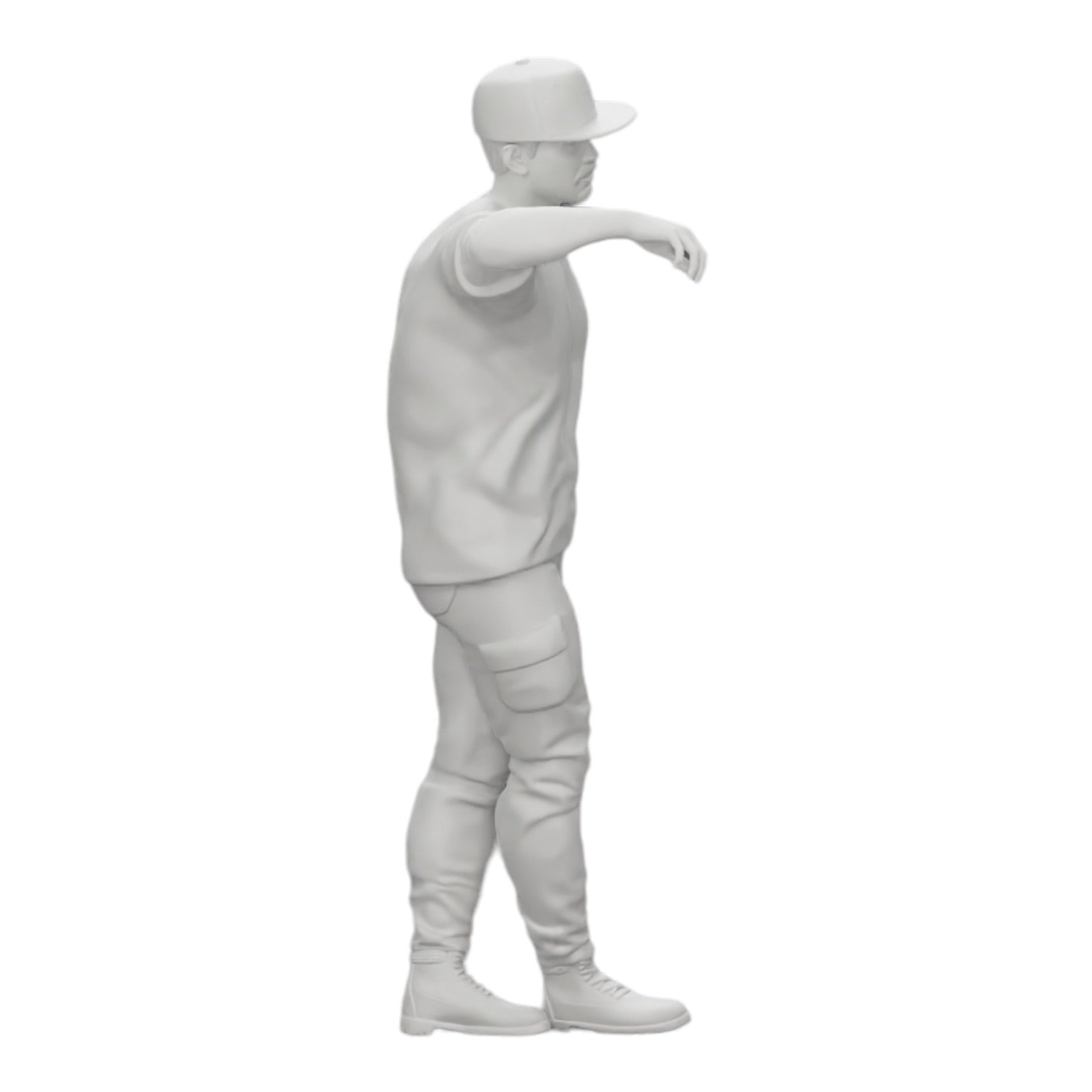 Diorama model building product photo 0: Gangster with hat leaning against wall (Ref No. A23)