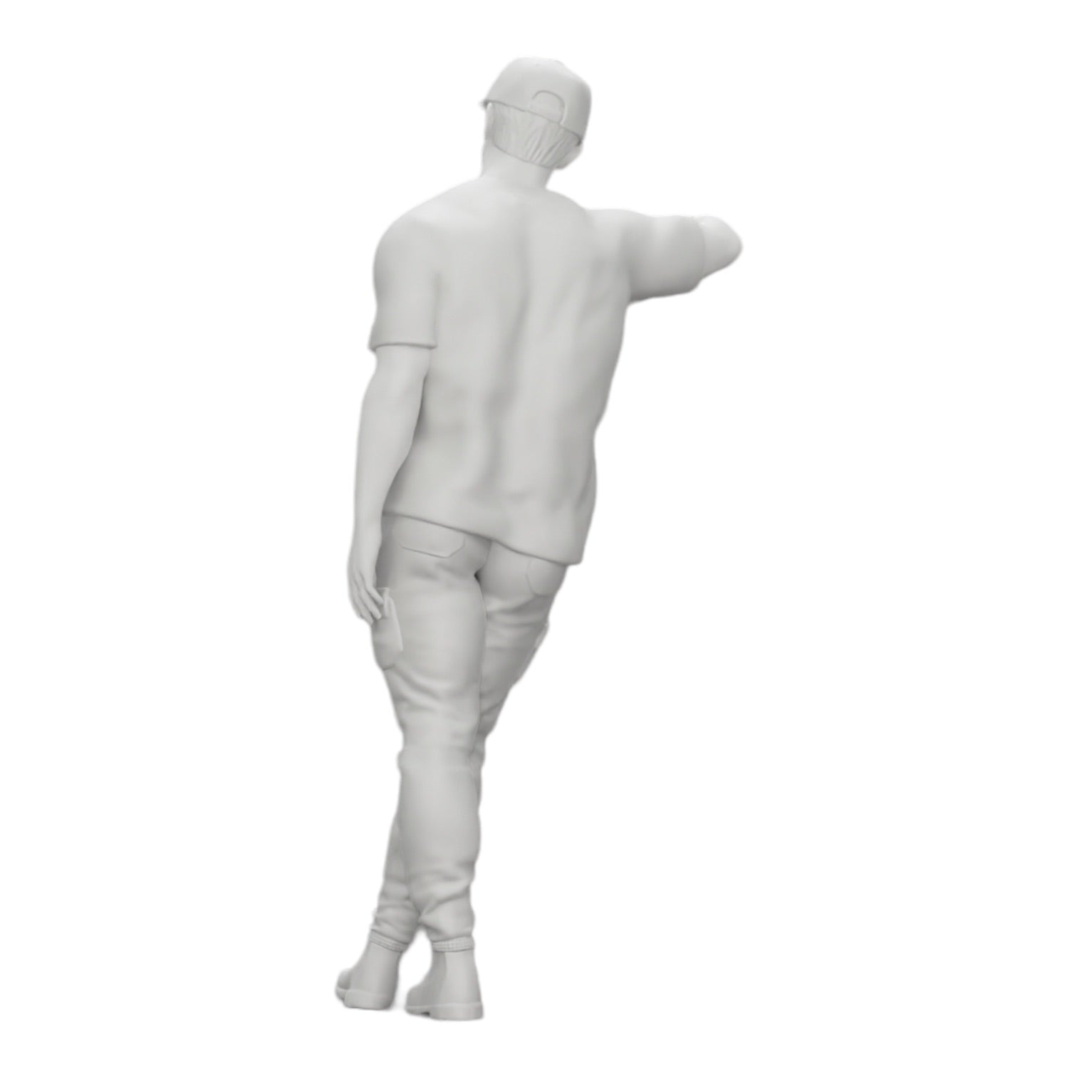 Diorama model building product photo 0: Gangster with hat leaning against wall (Ref No. A23)