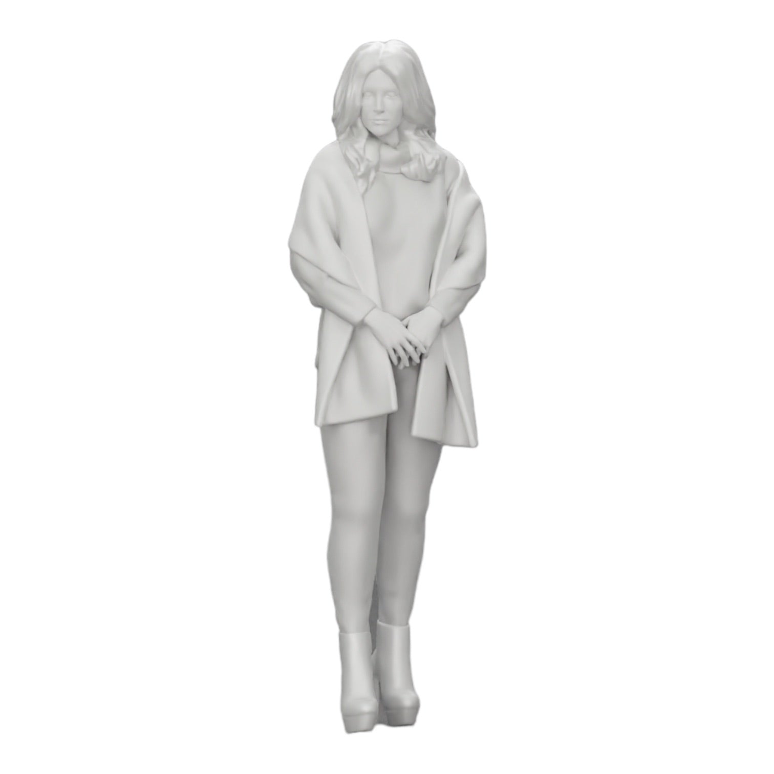 Diorama model building product photo 0: Woman in the cold wearing a scarf and high-heeled shoes (Ref No. A26)