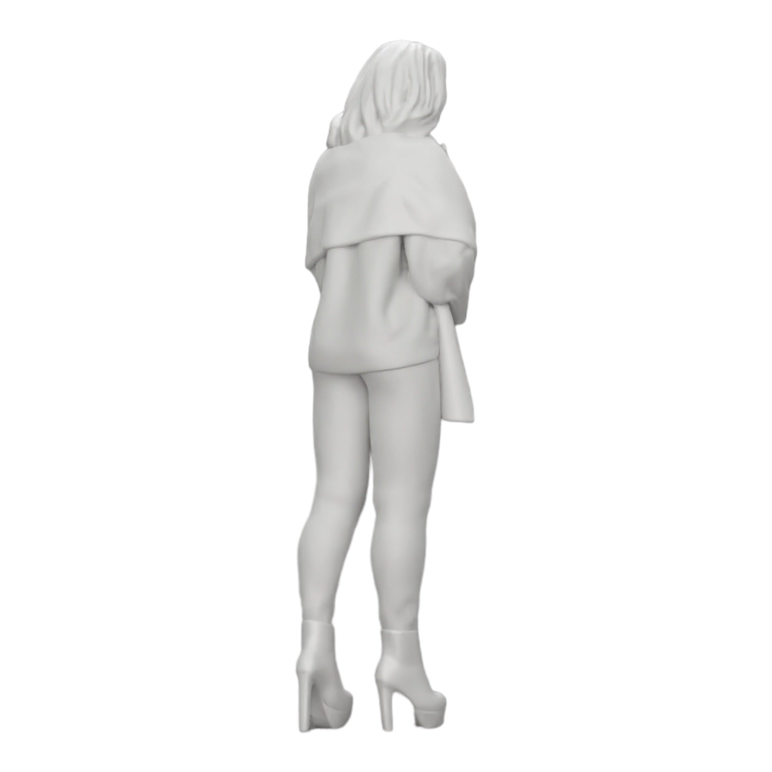 Diorama model building product photo 0: Woman in the cold wearing a scarf and high-heeled shoes (Ref No. A26)