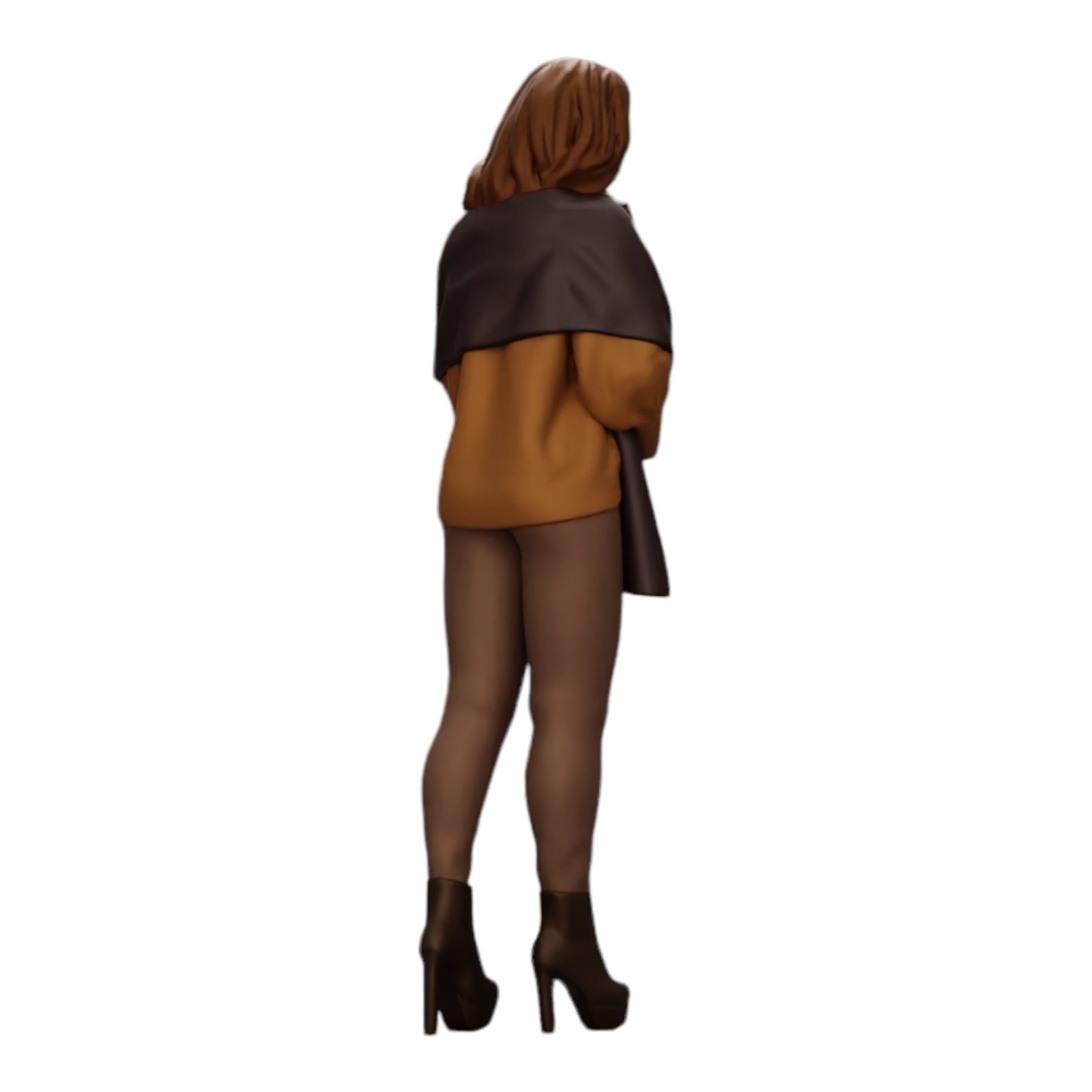 Diorama model building product photo 0: Woman in the cold wearing a scarf and high-heeled shoes (Ref No. A26)