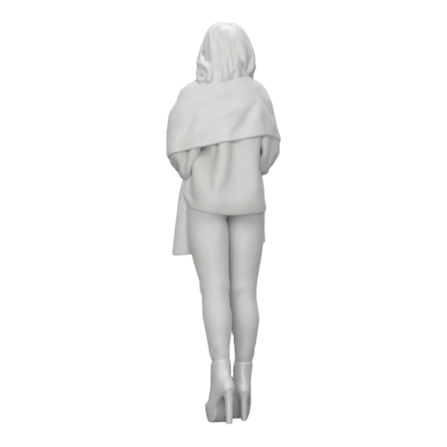 Diorama model building product photo 0: Woman in the cold wearing a scarf and high-heeled shoes (Ref No. A26)