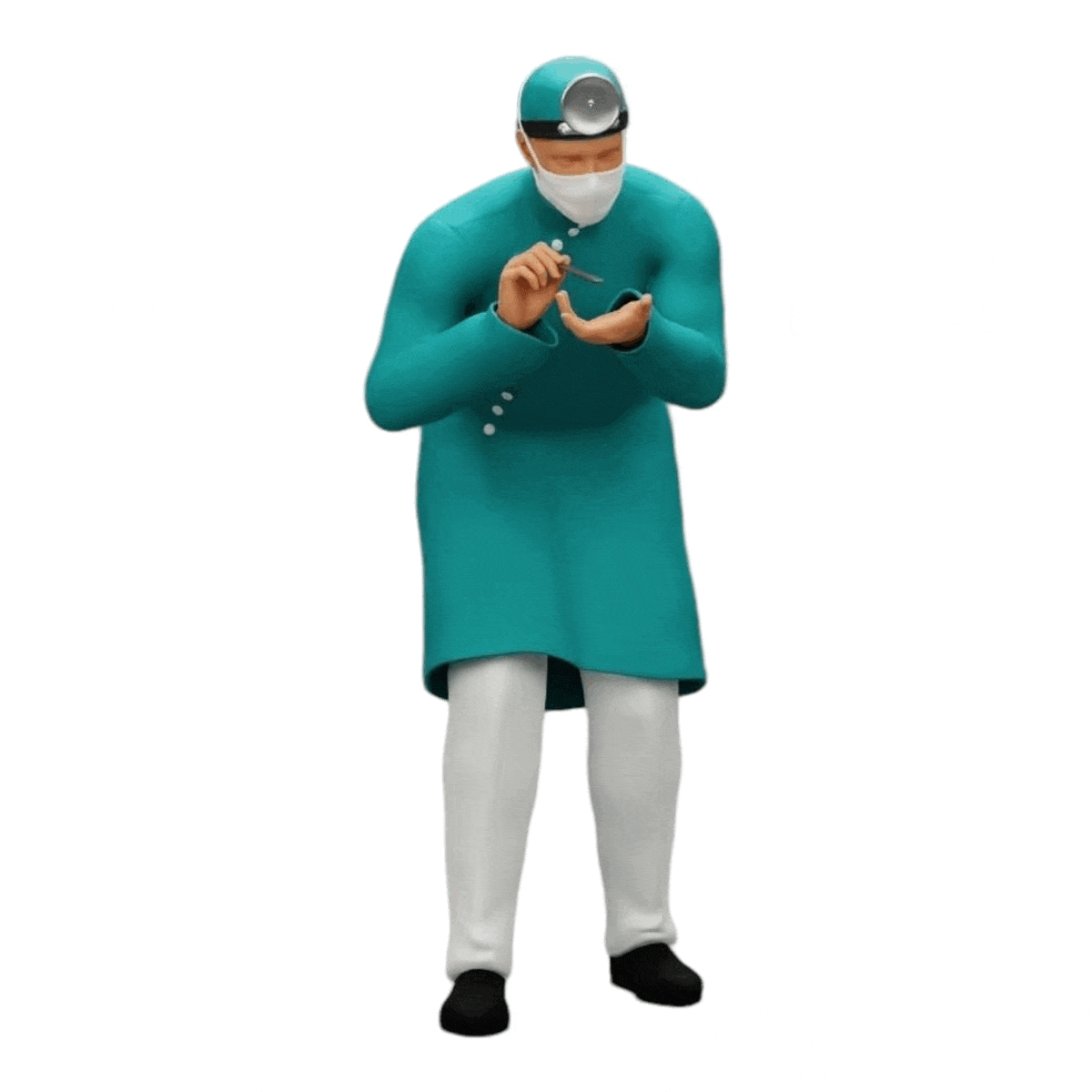 Diorama Modellbau Produktfoto 0: Chirurg/Arzt im Krankenhaus untersucht Patienten (Ref Nr. A30)