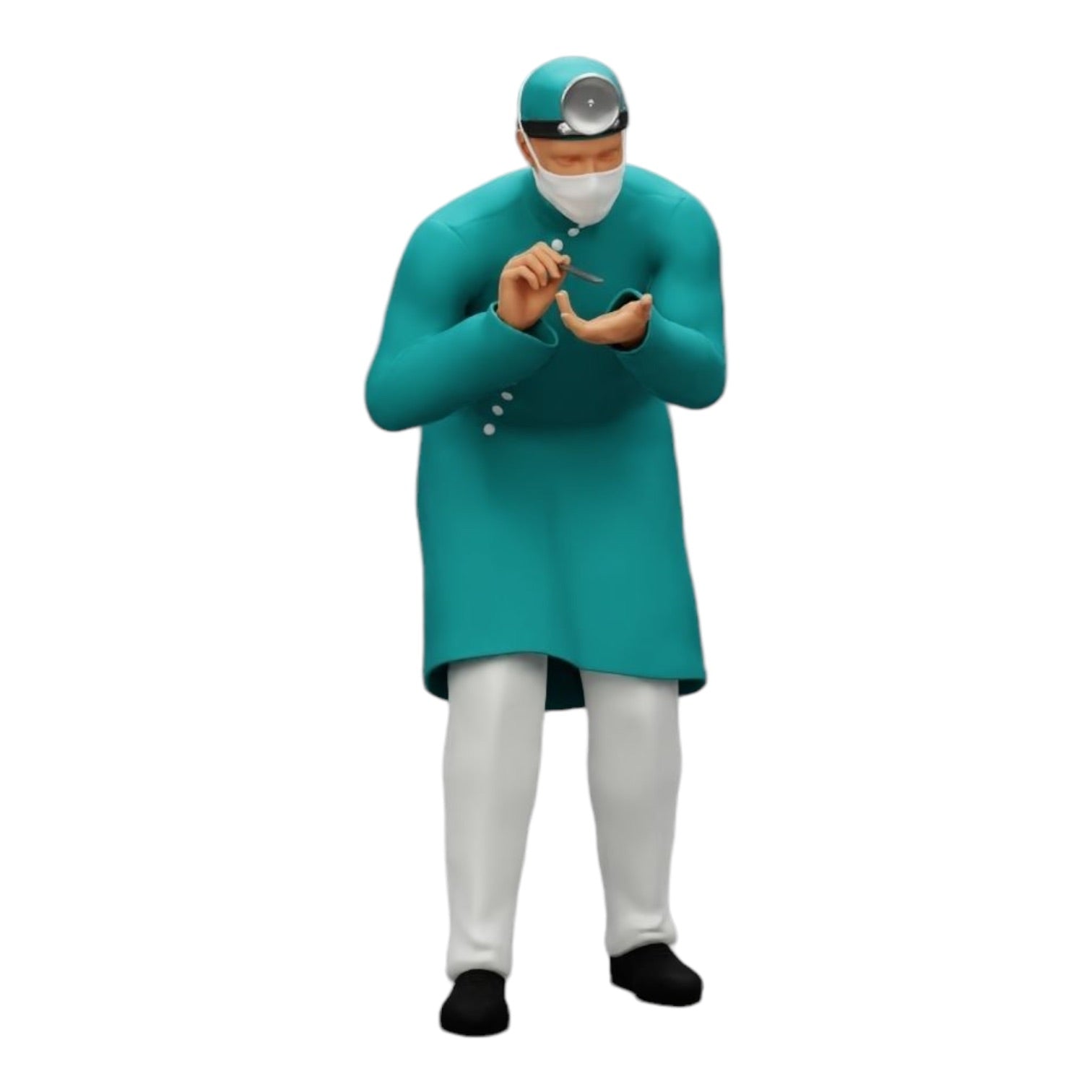 Diorama Modellbau Produktfoto 0: Chirurg/Arzt im Krankenhaus untersucht Patienten (Ref Nr. A30)