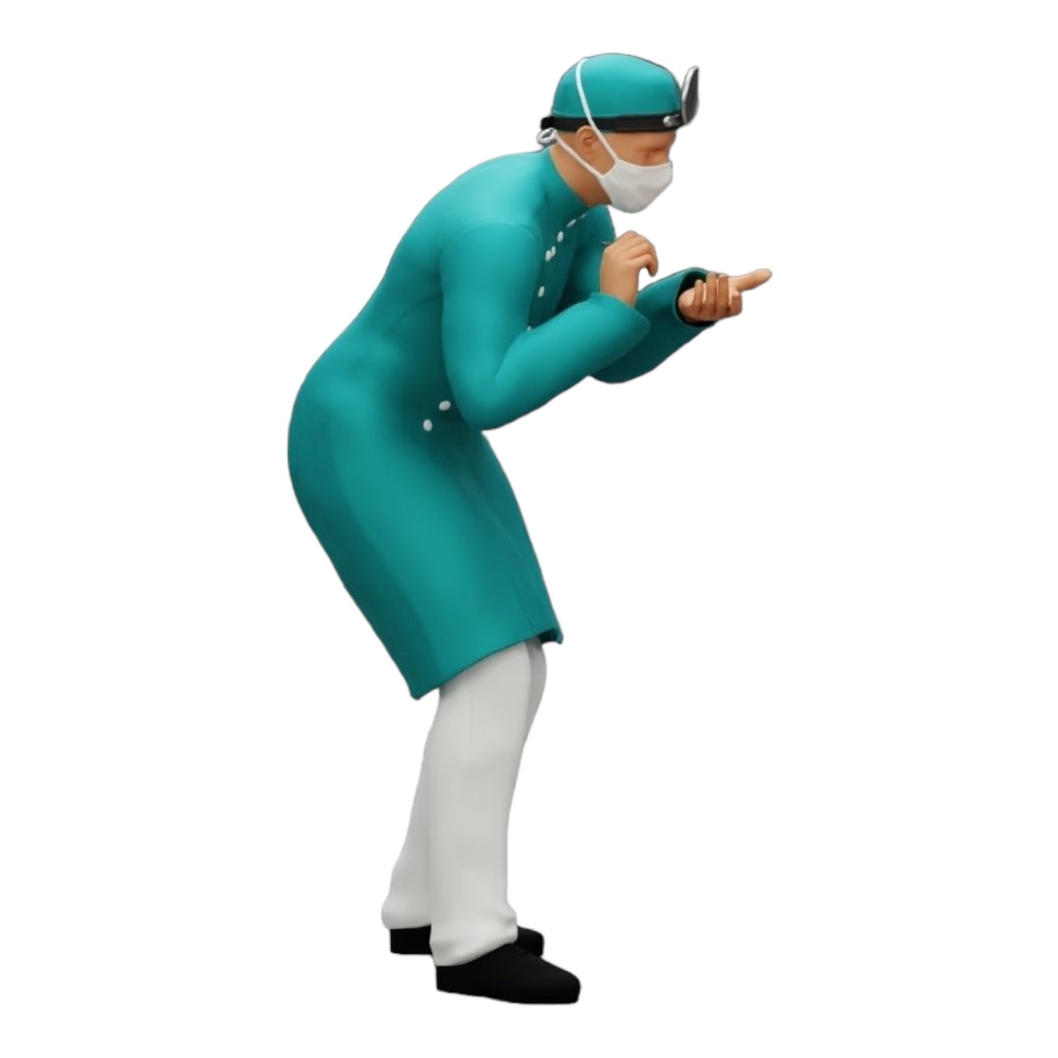 Diorama Modellbau Produktfoto 0: Chirurg/Arzt im Krankenhaus untersucht Patienten (Ref Nr. A30)