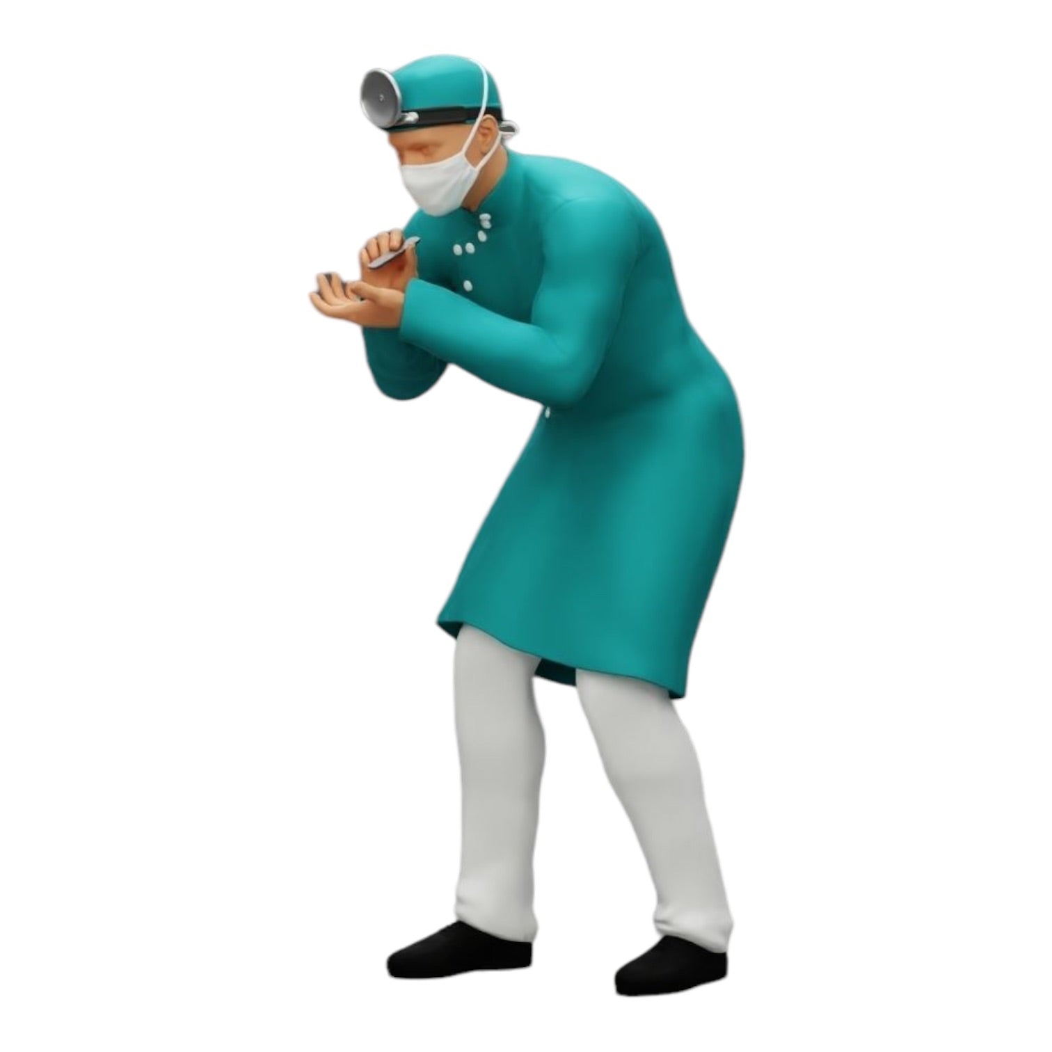 Diorama Modellbau Produktfoto 0: Chirurg/Arzt im Krankenhaus untersucht Patienten (Ref Nr. A30)