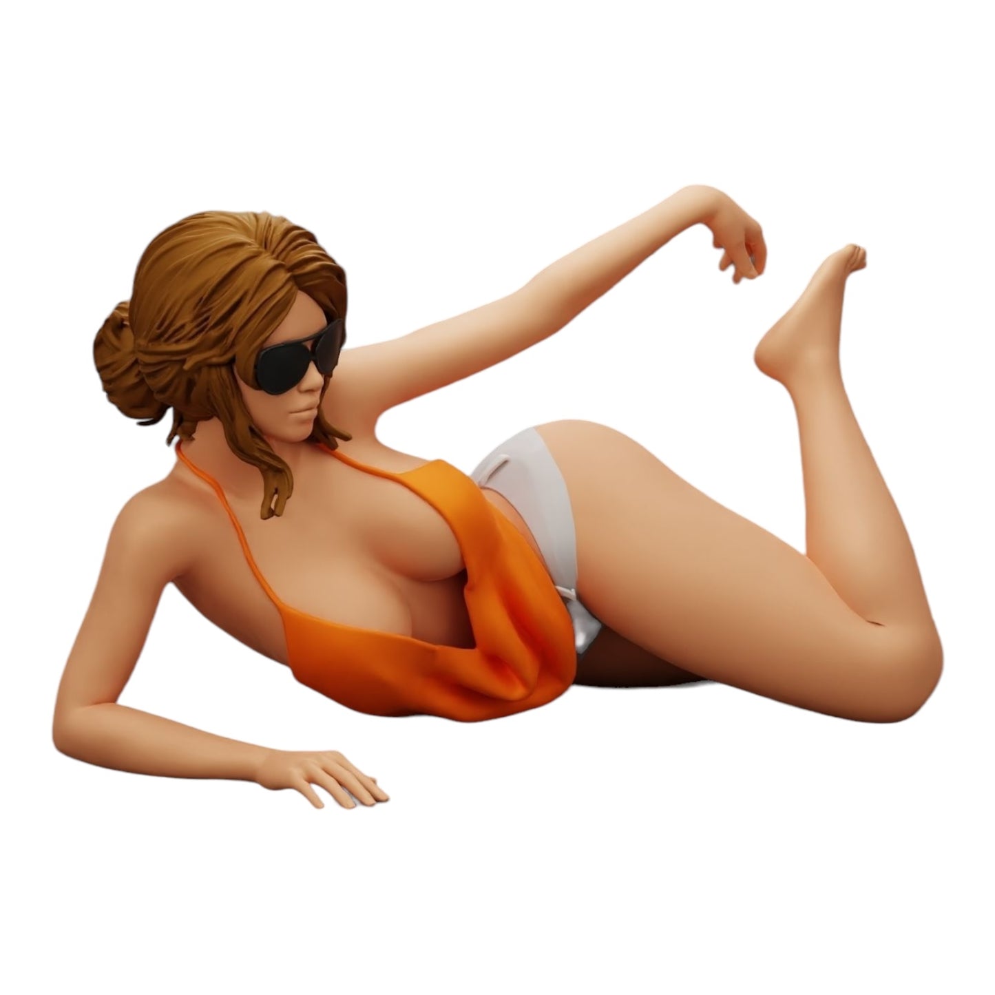 Modelo de diorama foto de produto 0: Rapariga sexy com óculos de sol e biquíni na praia (Ref Nr. A33)