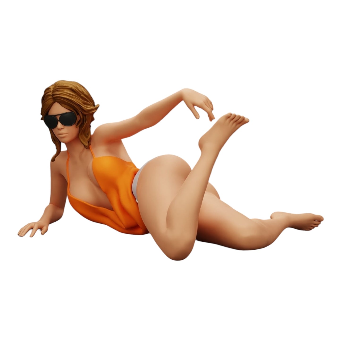 Modelo de diorama foto de produto 0: Rapariga sexy com óculos de sol e biquíni na praia (Ref Nr. A33)