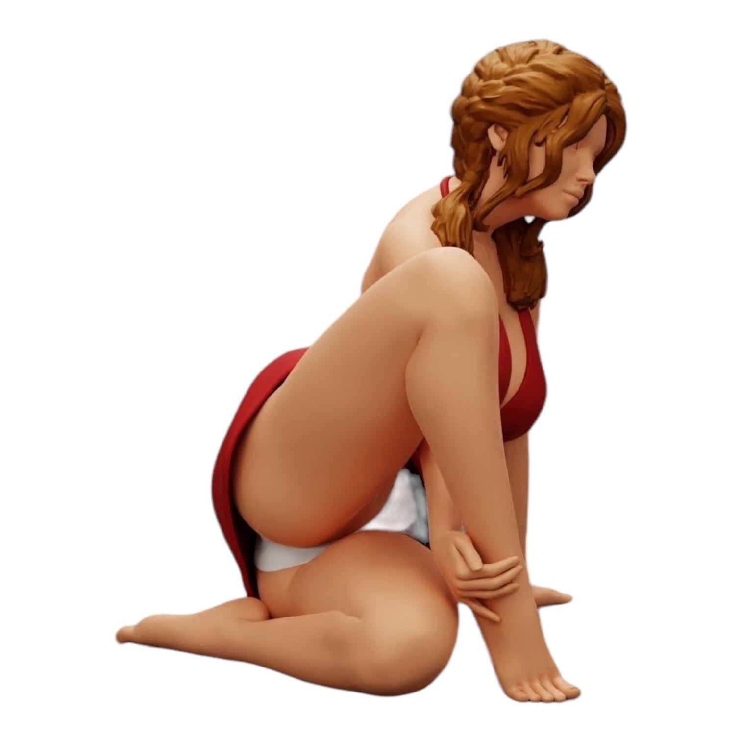 Diorama Modellbau Produktfoto 0: Attraktive Frau sitzt entspannt in der Hocke (Ref Nr. A34)