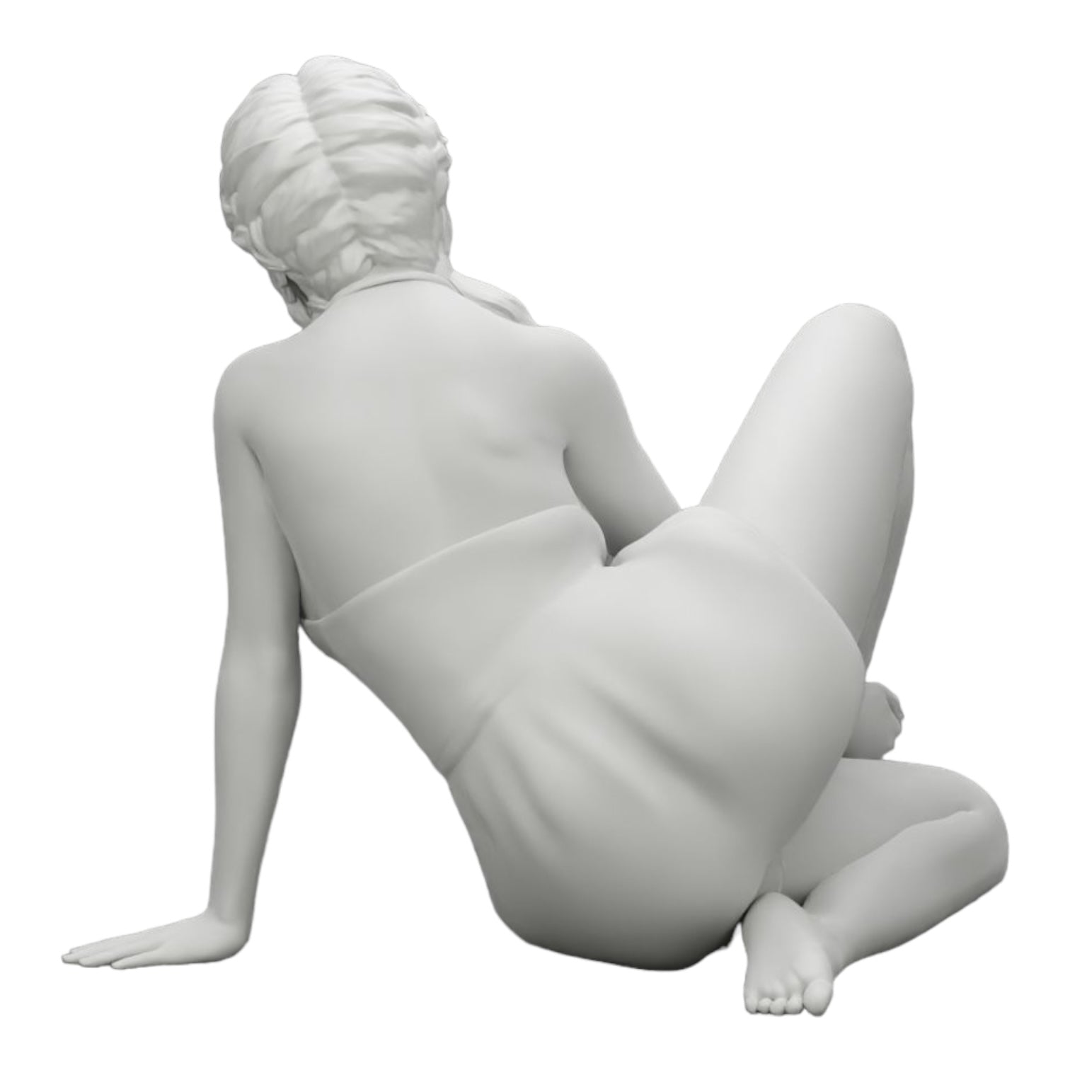 Diorama Modellbau Produktfoto 0: Attraktive Frau sitzt entspannt in der Hocke (Ref Nr. A34)